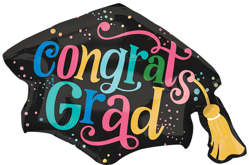31" SuperShape Follow Your Dreams Grad Cap Foil Balloon