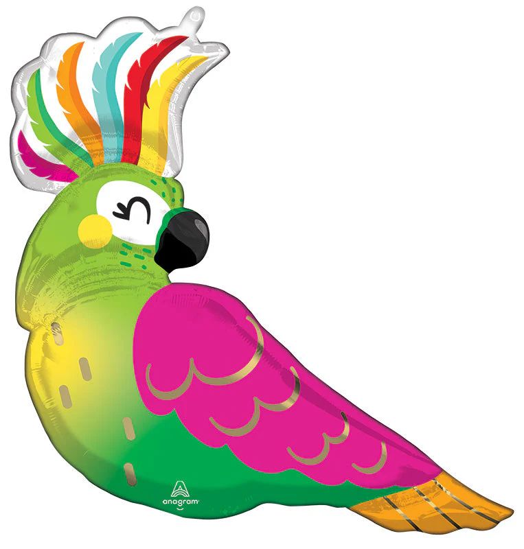31" SuperShape Tropical Parrot Foil Balloon