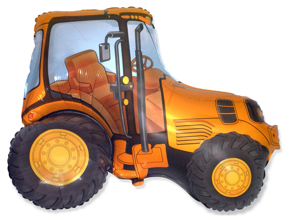31" Yellow Tractor Shape Foil Balloon
