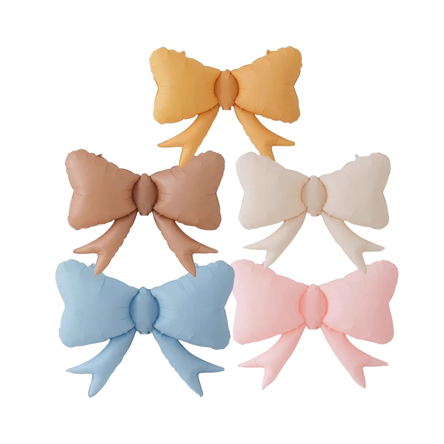 31" Matte Apricot Bowknot Foil Balloon - Image 2