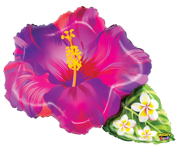 31" Mighty Tropical Flower Purple Foil Balloon