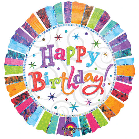 32" Radiant Birthday Jumbo Holographic Balloon