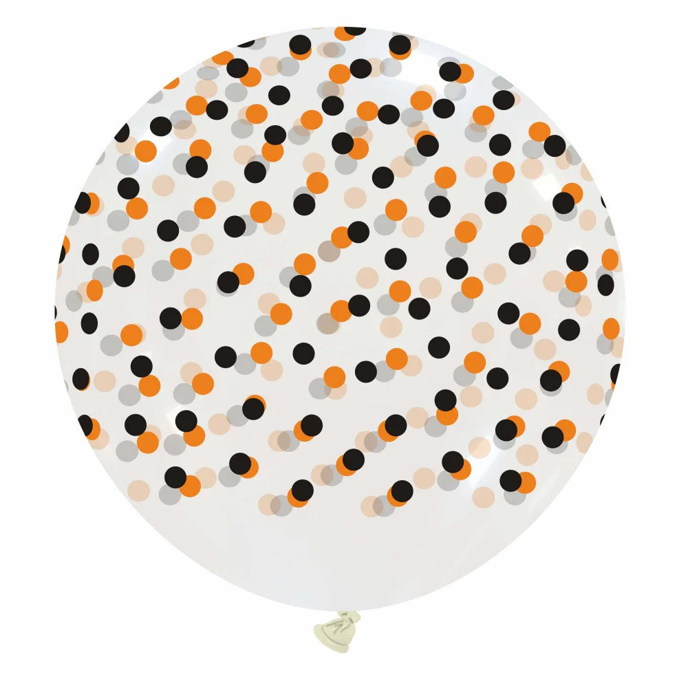 32" Confetti Blast Halloween All Around (1 Per Bag) Cattex Brand Printed Latex Balloons