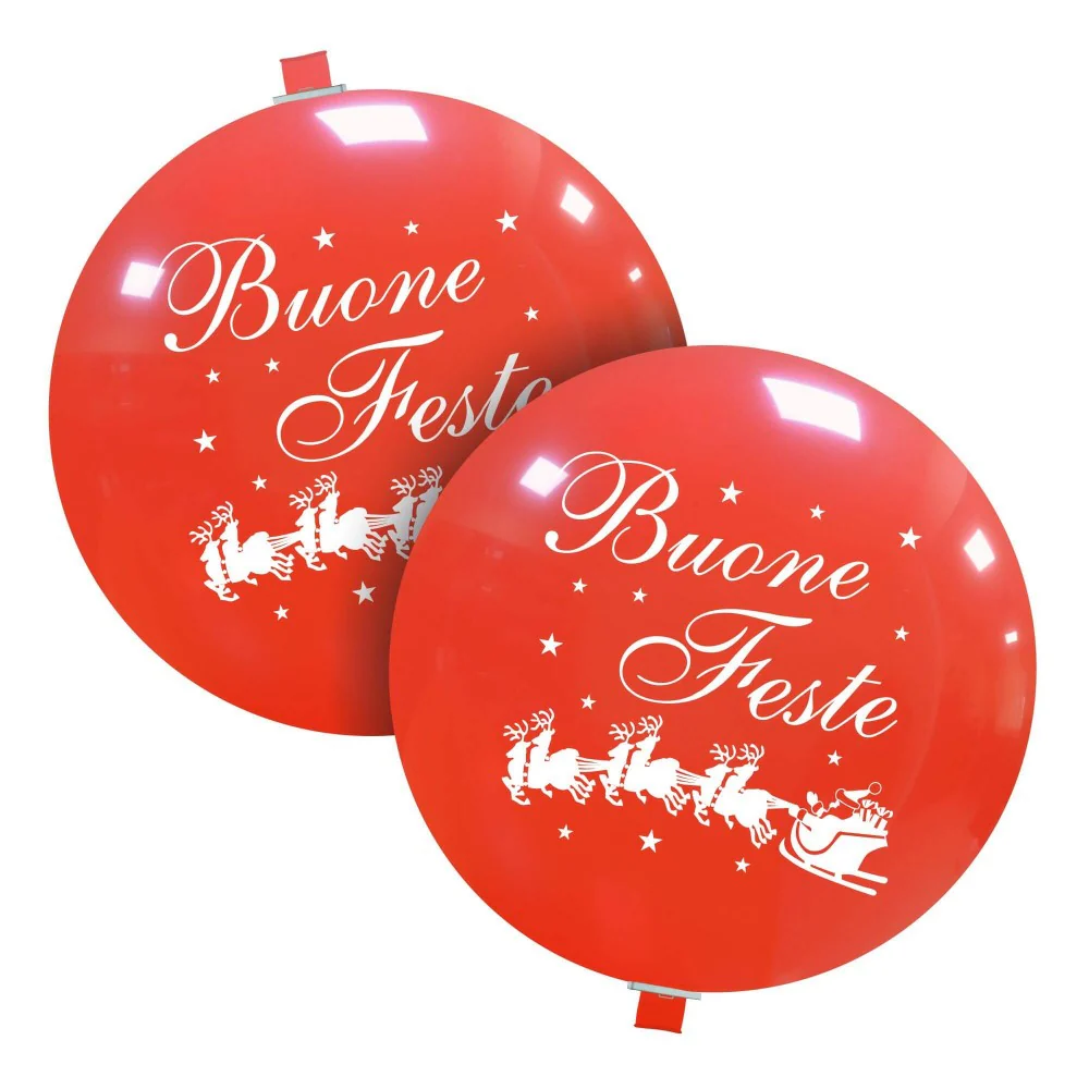 32" Happy Holidays Neck Down 2 Sided (1 Per Bag) Cattex Brand Printed Latex Balloons