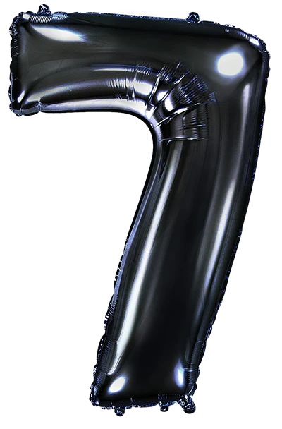 32" Inflated (40" Uninflated Approx) Black Number "7" Foil Balloon Flexmetal