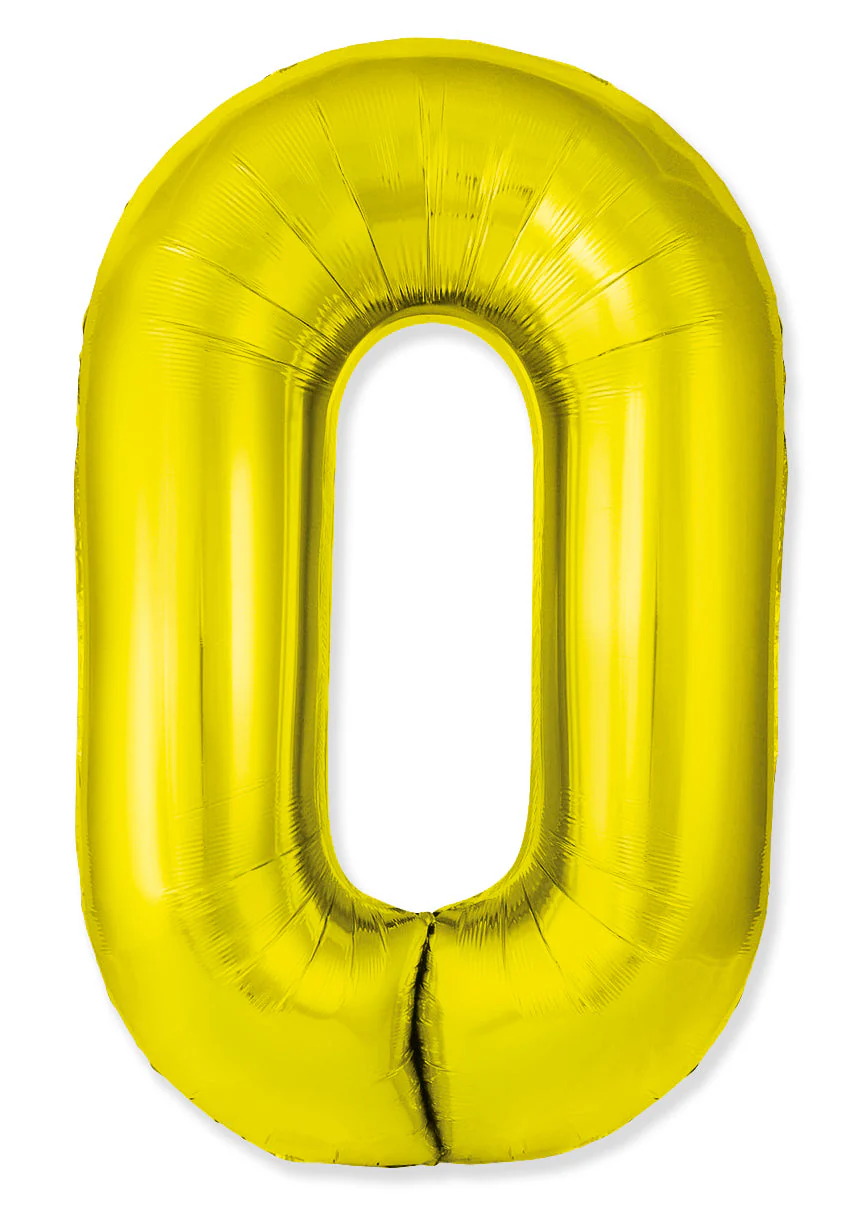 32" Inflated (40" Uninflated Approx) Number "0" Slimmer Design Gold Brand Flexmetal
