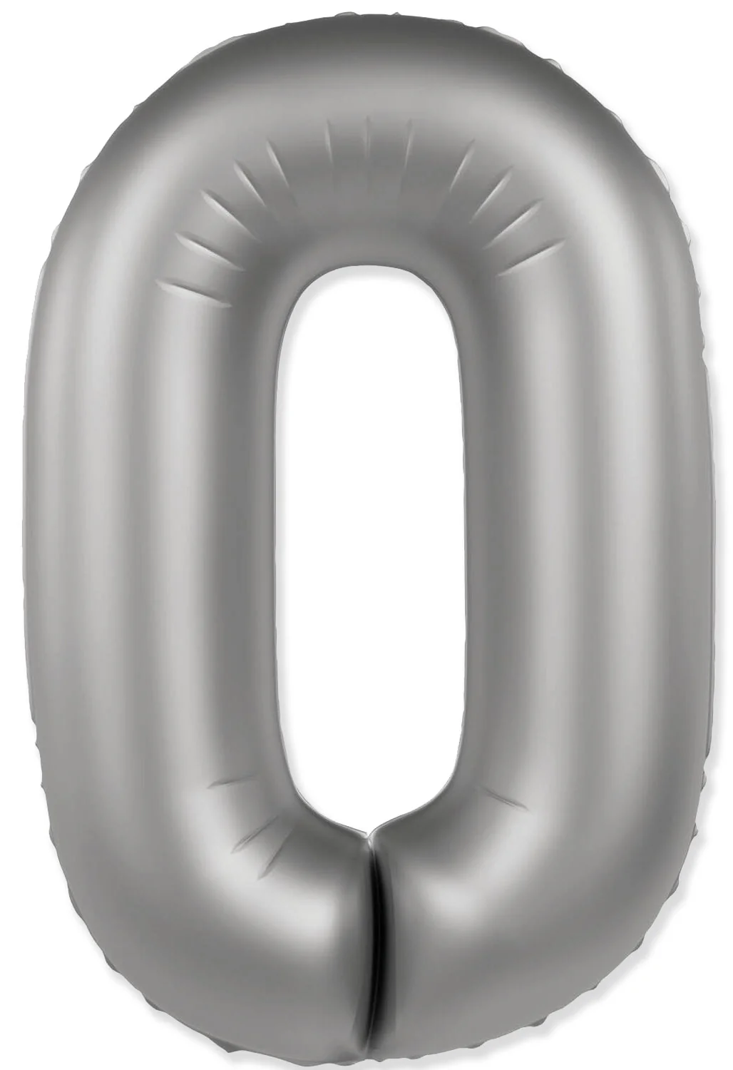 32" Inflated (40" Uninflated Approx) Number "0" Slimmer Design Matte Moonlight Silver Brand Flexmetal
