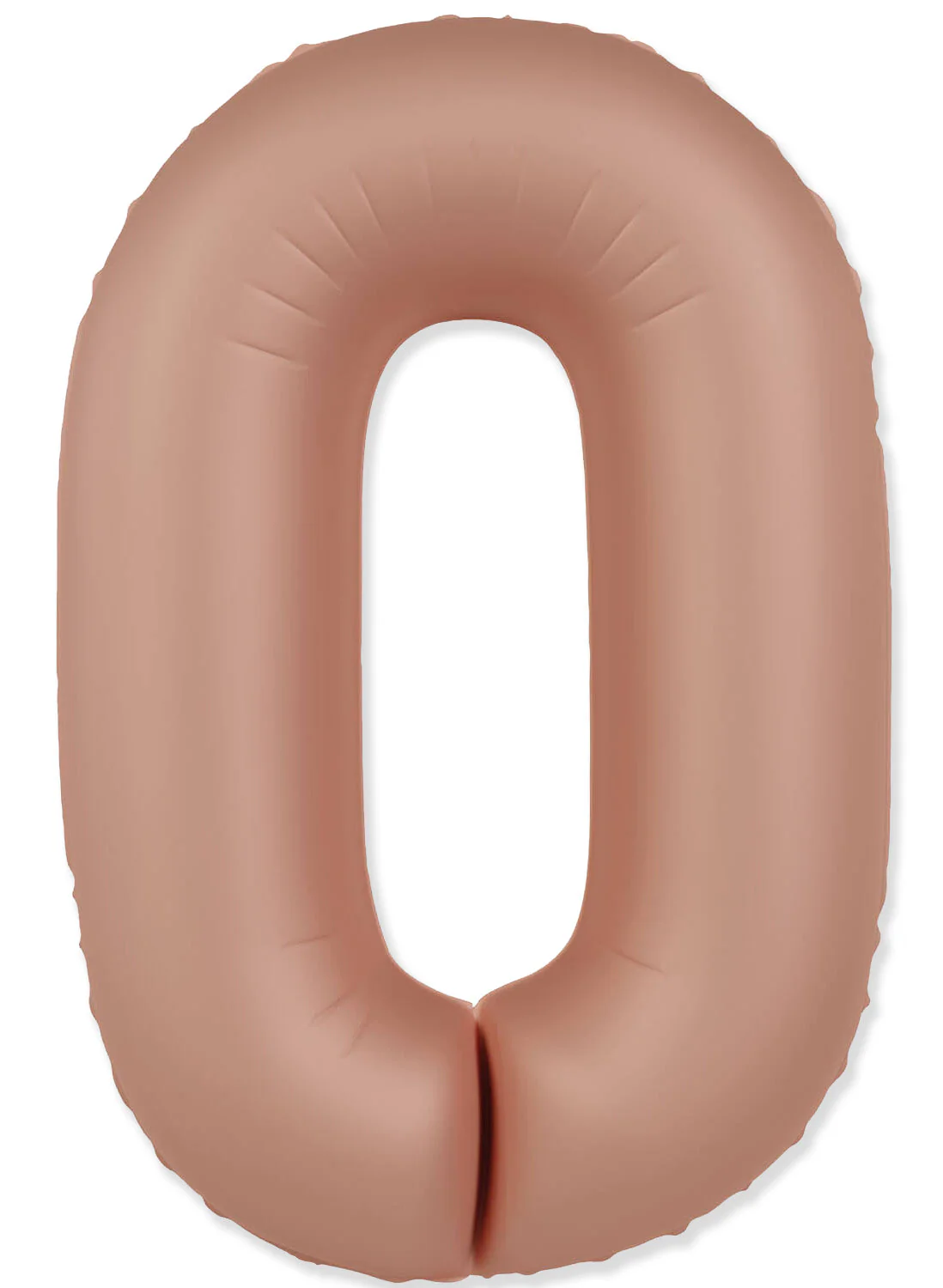 32" Inflated (40" Uninflated Approx) Number "0" Slimmer Design Matte Vintage Rose Brand Flexmetal