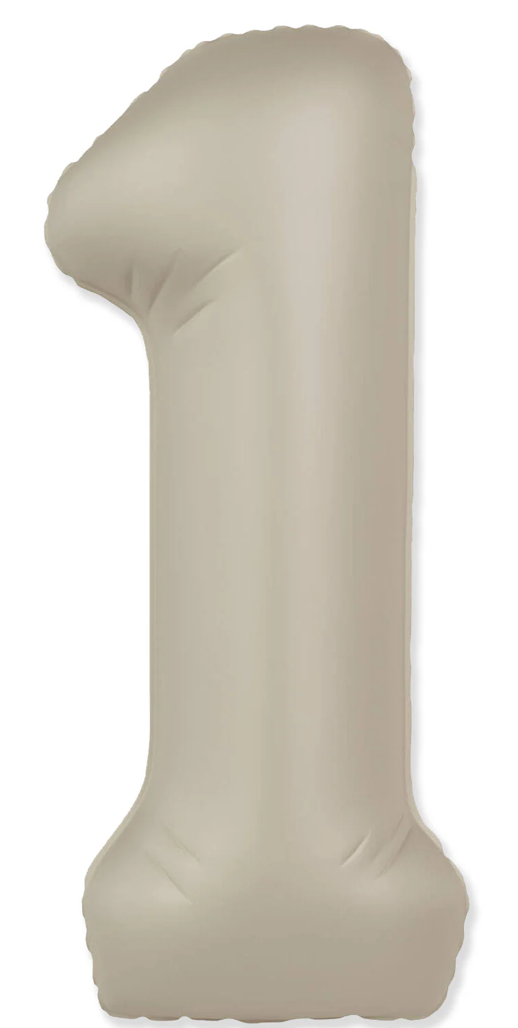 32" Inflated (40" Uninflated Approx) Number "1" Slimmer Design Matte Creamy Latte Brand Flexmetal