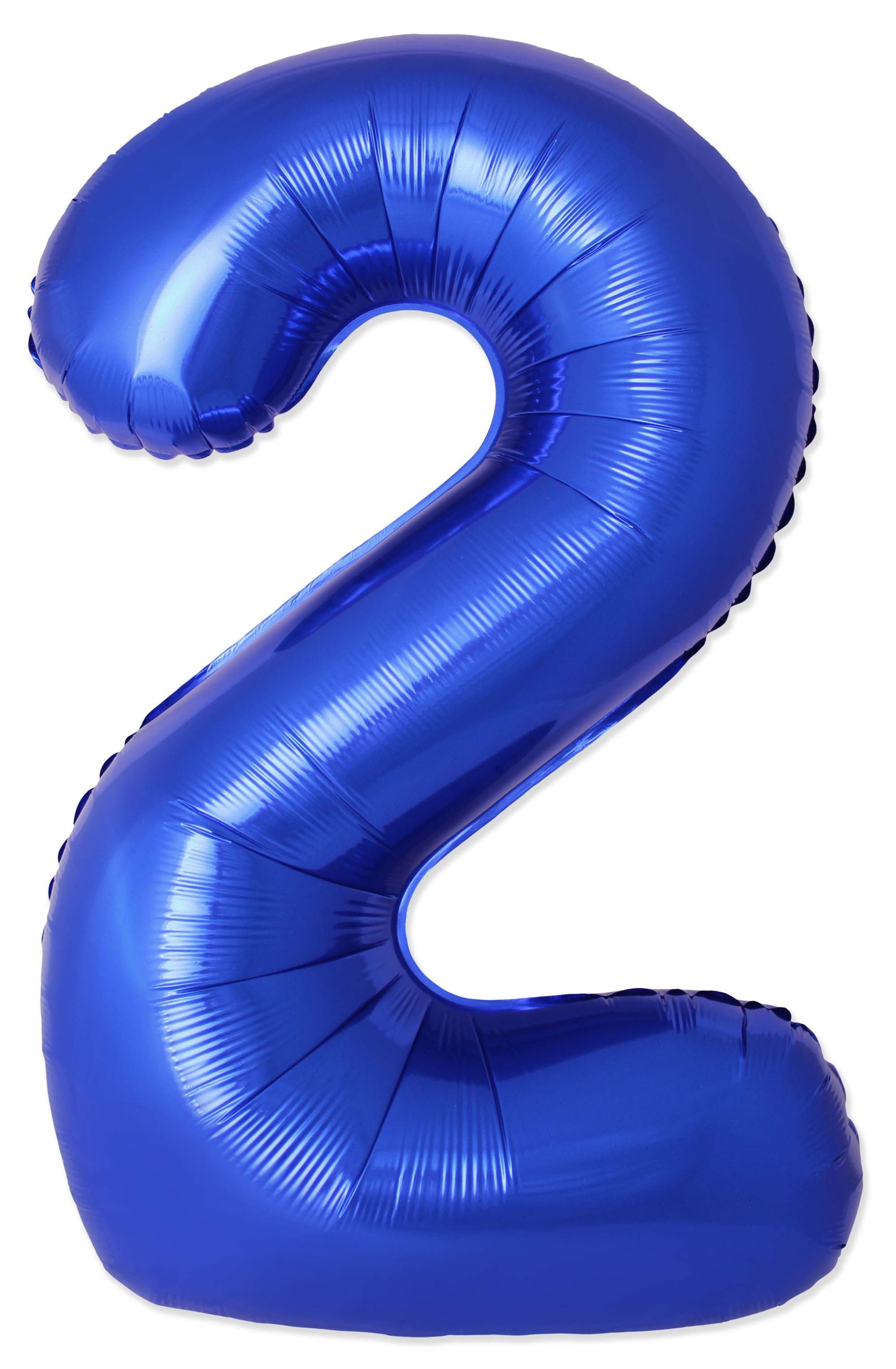 32" Inflated (40" Uninflated Approx) Number "2" Slimmer Design Blue Reflex Brand Flexmetal