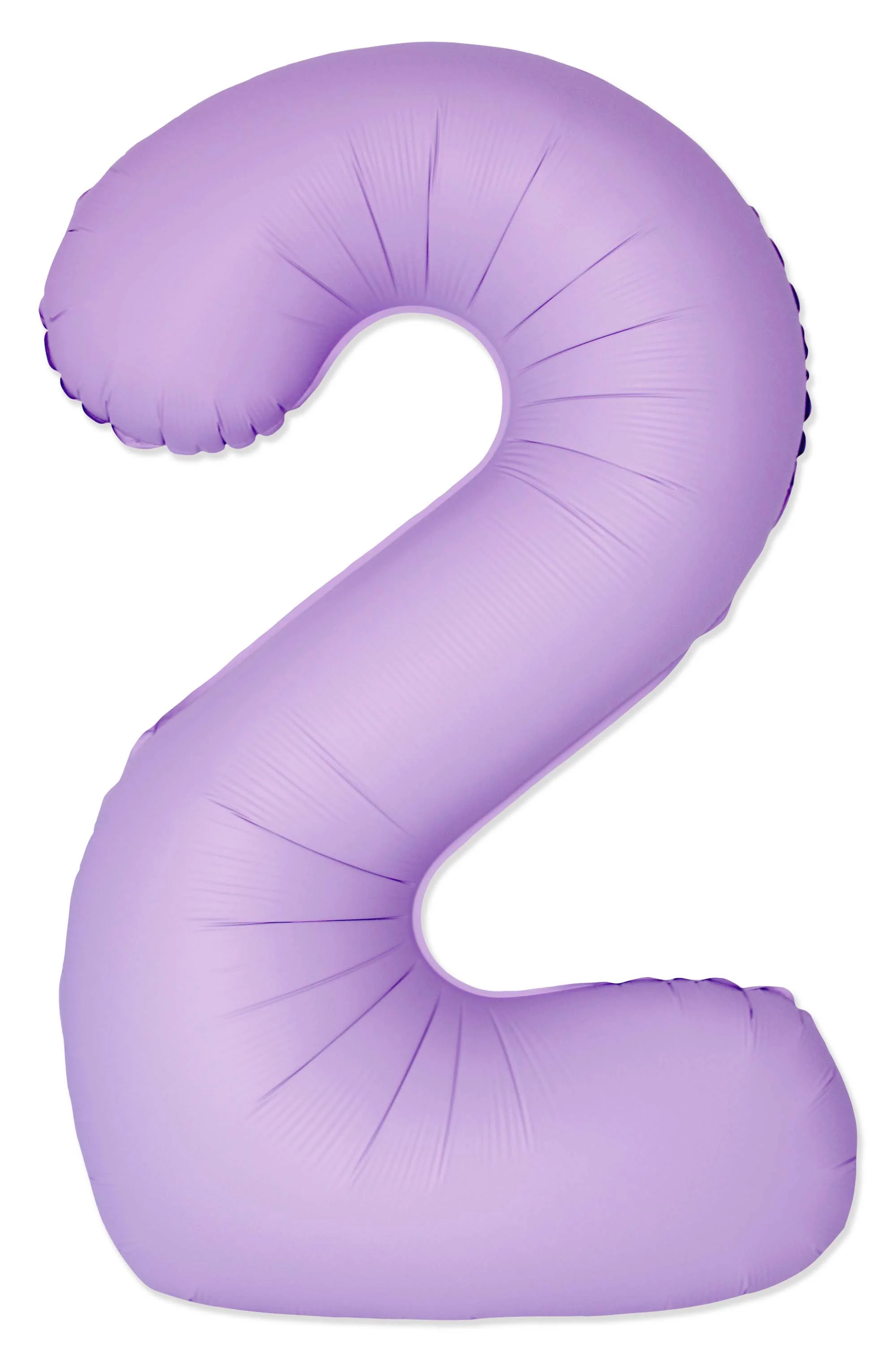 32" Inflated (40" Uninflated Approx) Number "2" Slimmer Design Matte Lavender Brand Flexmetal