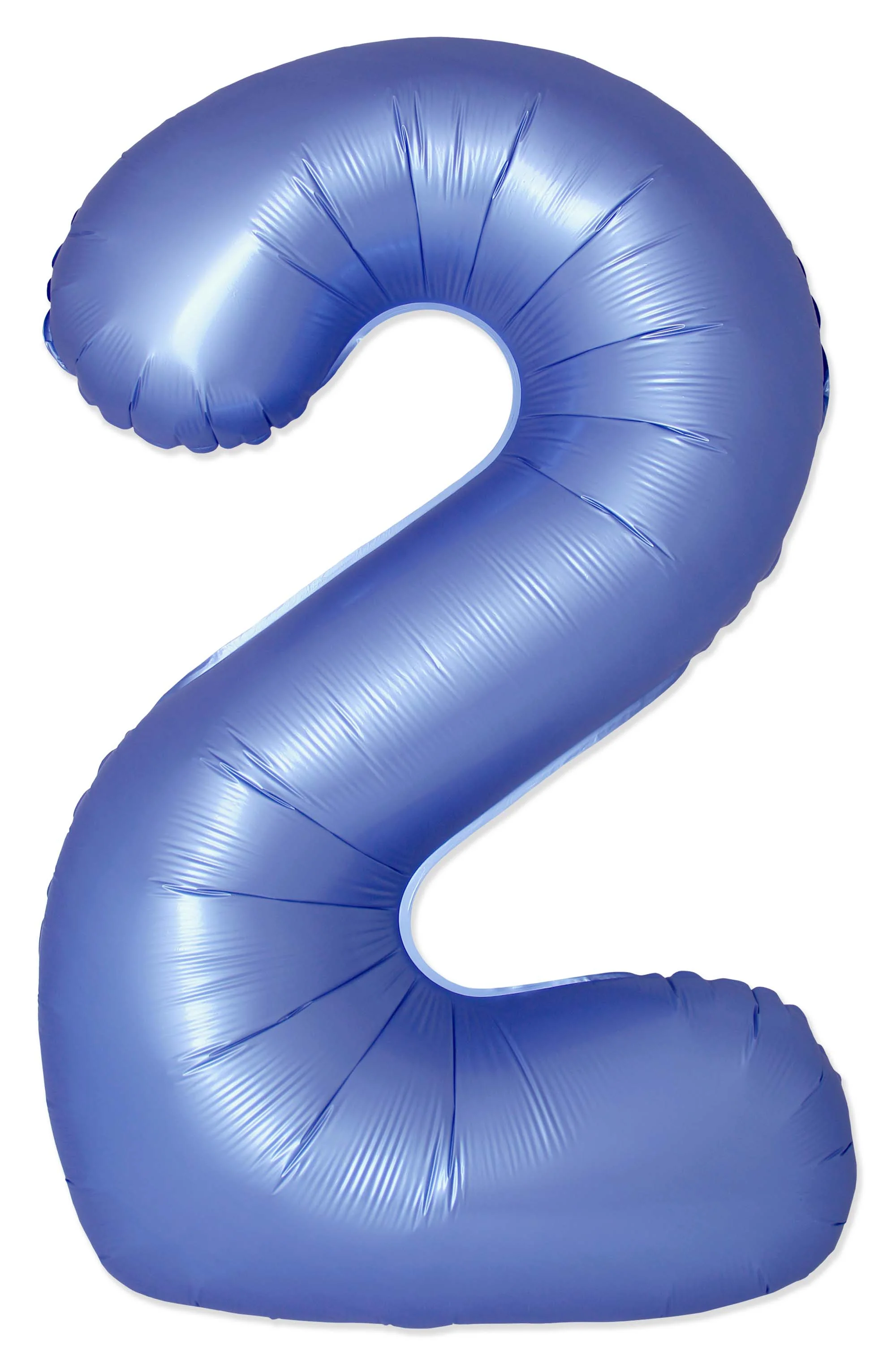 32" Inflated (40" Uninflated Approx) Number "2" Slimmer Design Satin Blue Reflex Brand Flexmetal