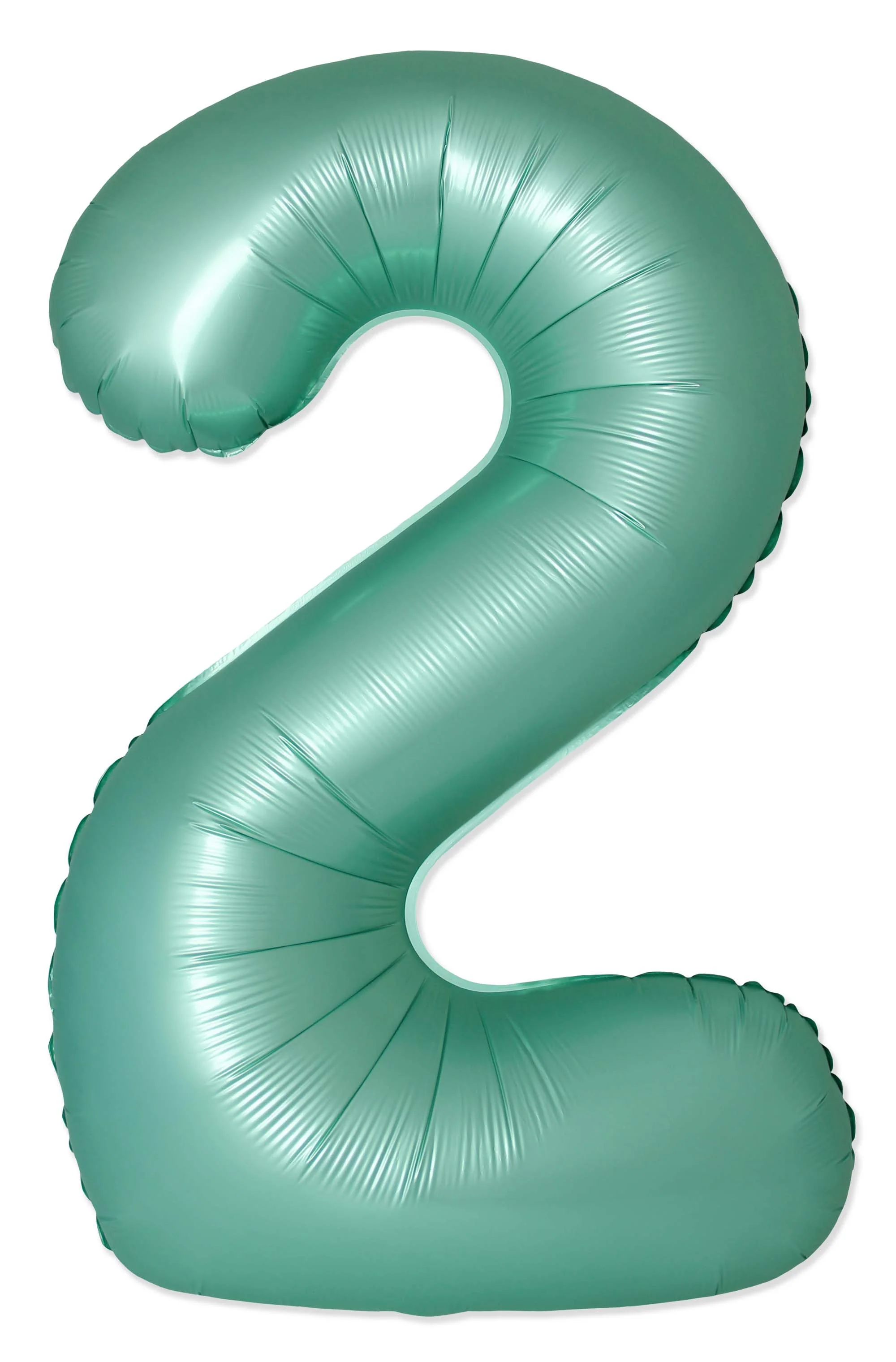 32" Inflated (40" Uninflated Approx) Number "2" Slimmer Design Satin Turquoise Brand Flexmetal