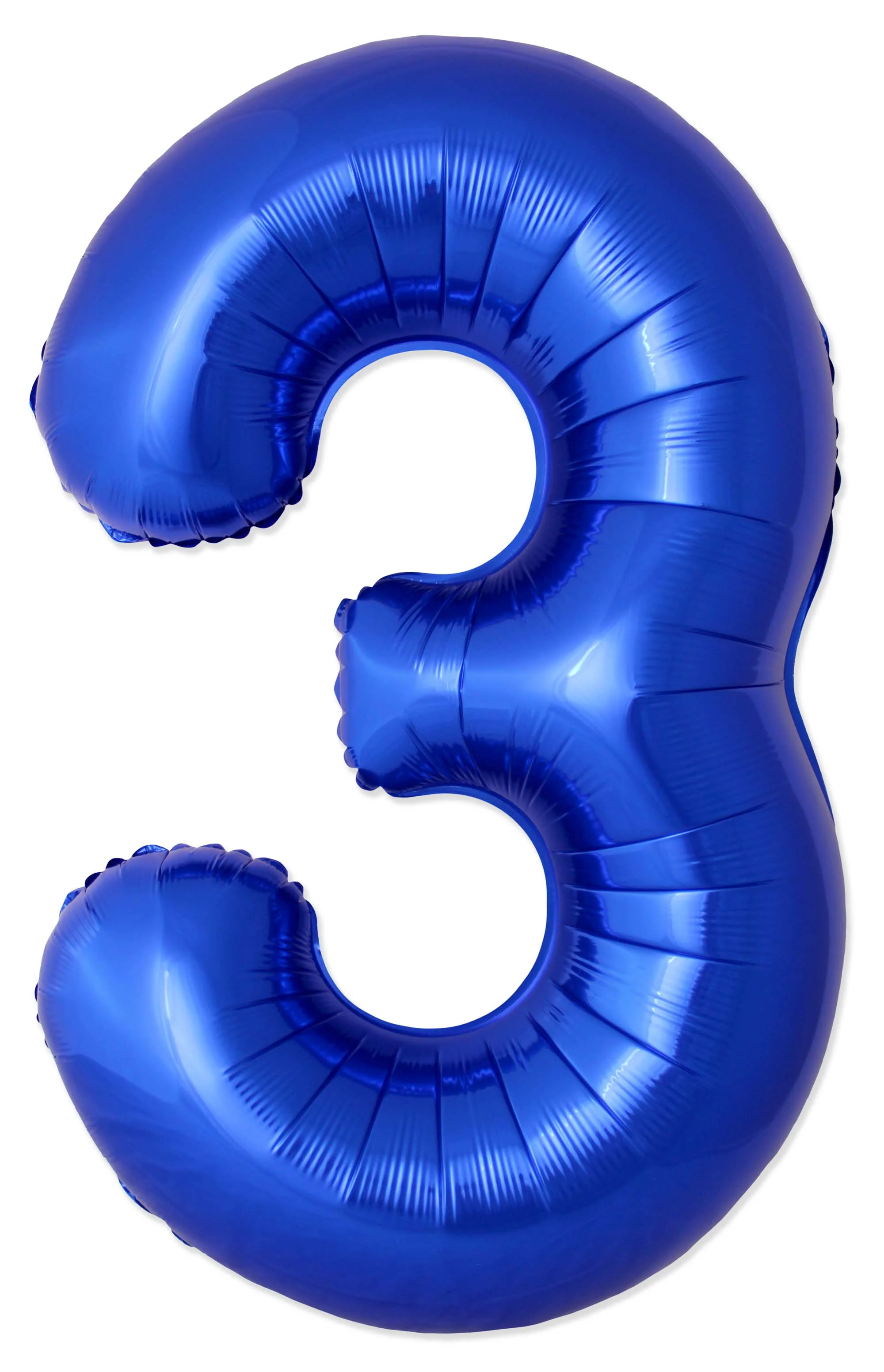 32" Inflated (40" Uninflated Approx) Number "3" Slimmer Design Blue Reflex Brand Flexmetal
