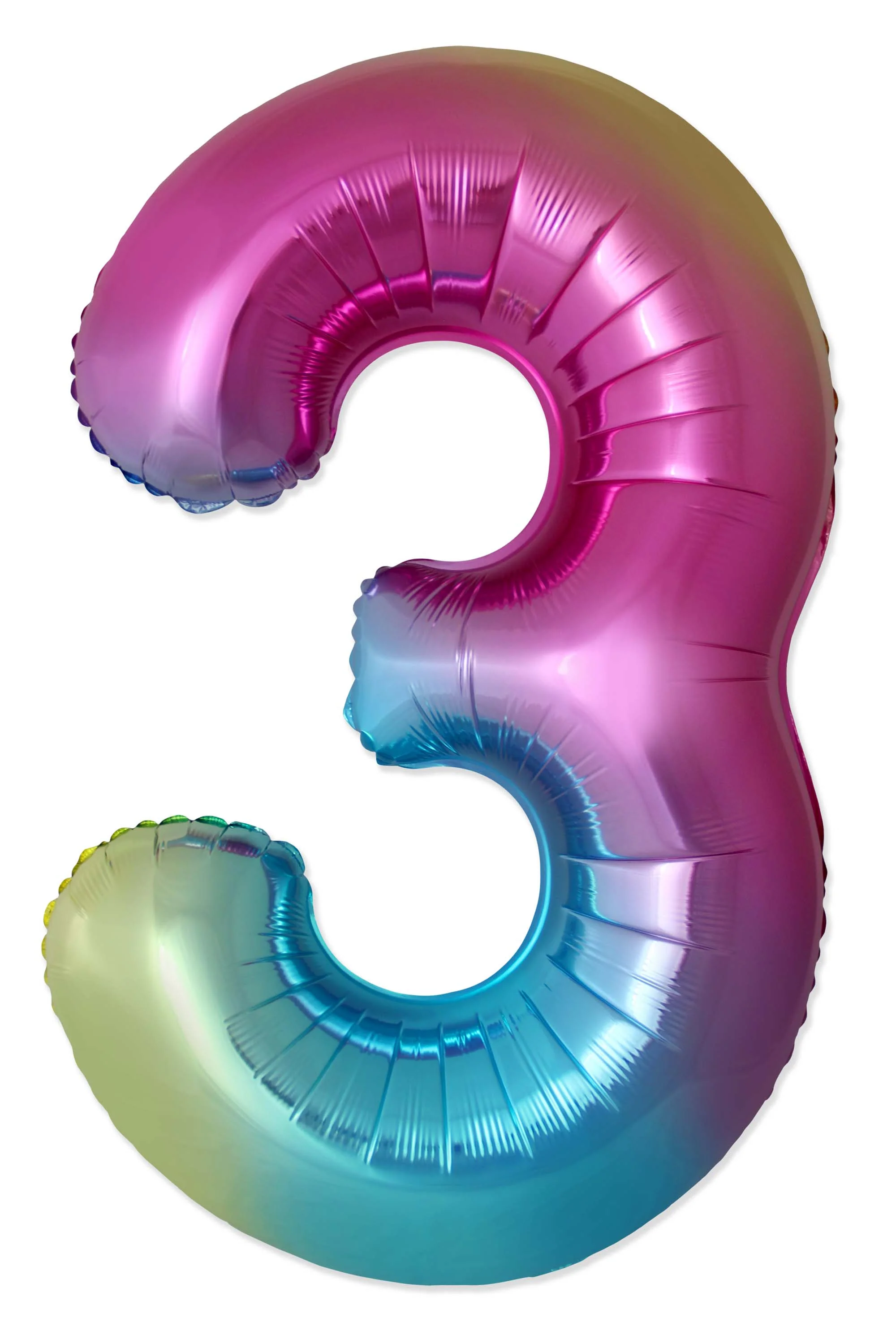 32" Inflated (40" Uninflated Approx) Number "3" Slimmer Design Gradient Brand Flexmetal