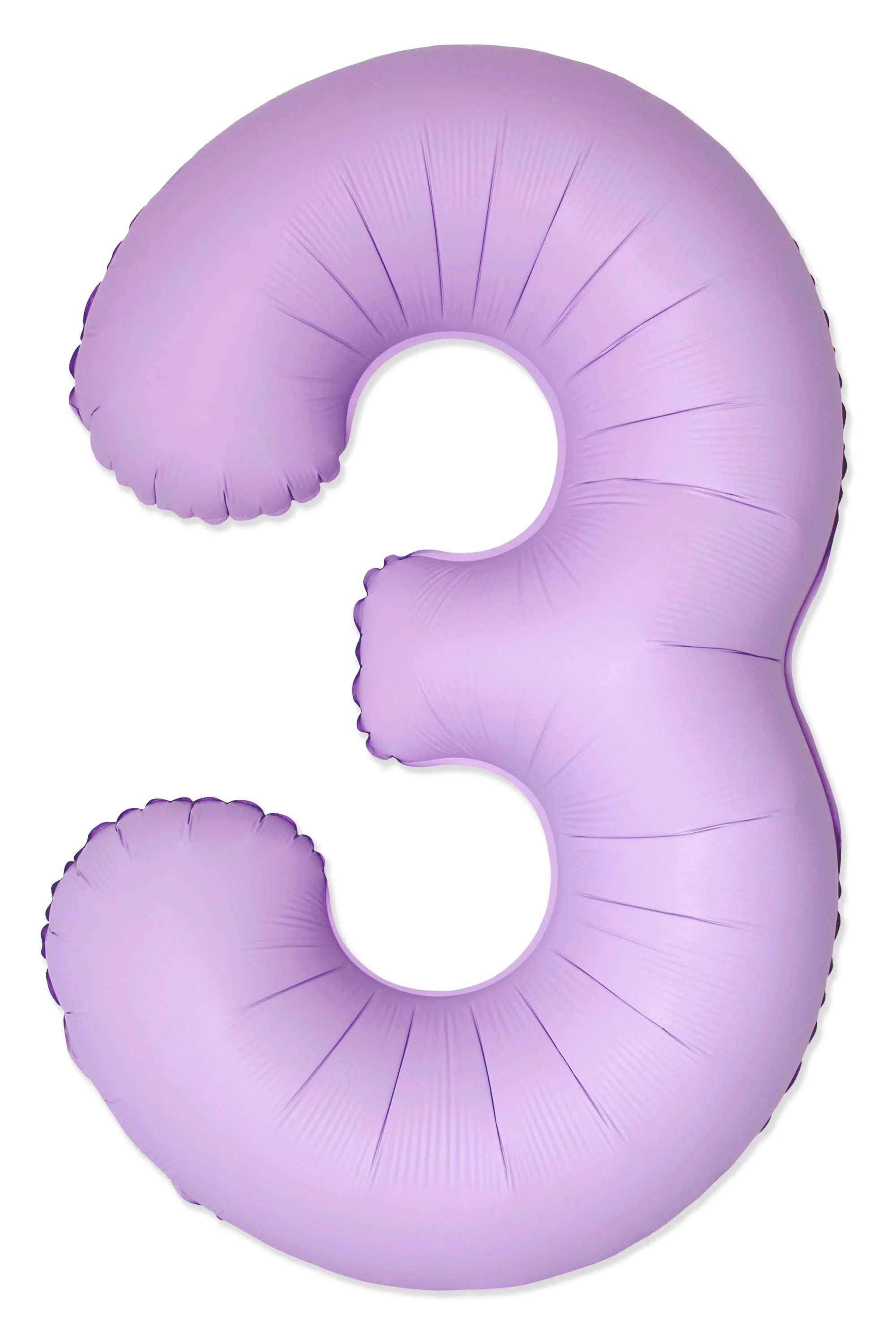 32" Inflated (40" Uninflated Approx) Number "3" Slimmer Design Matte Lavender Brand Flexmetal