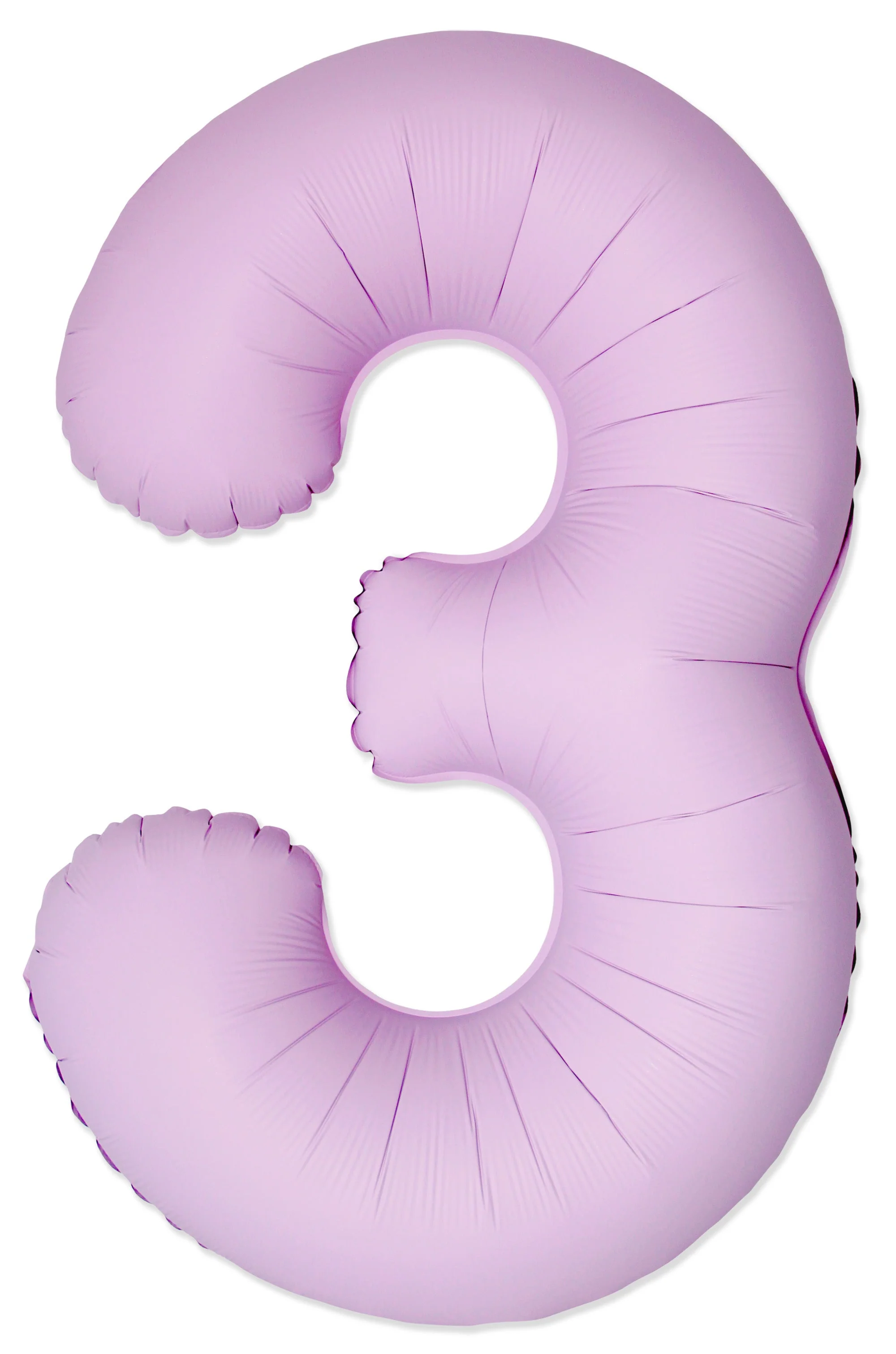 32" Inflated (40" Uninflated Approx) Number "3" Slimmer Design Matte Pink Brand Flexmetal