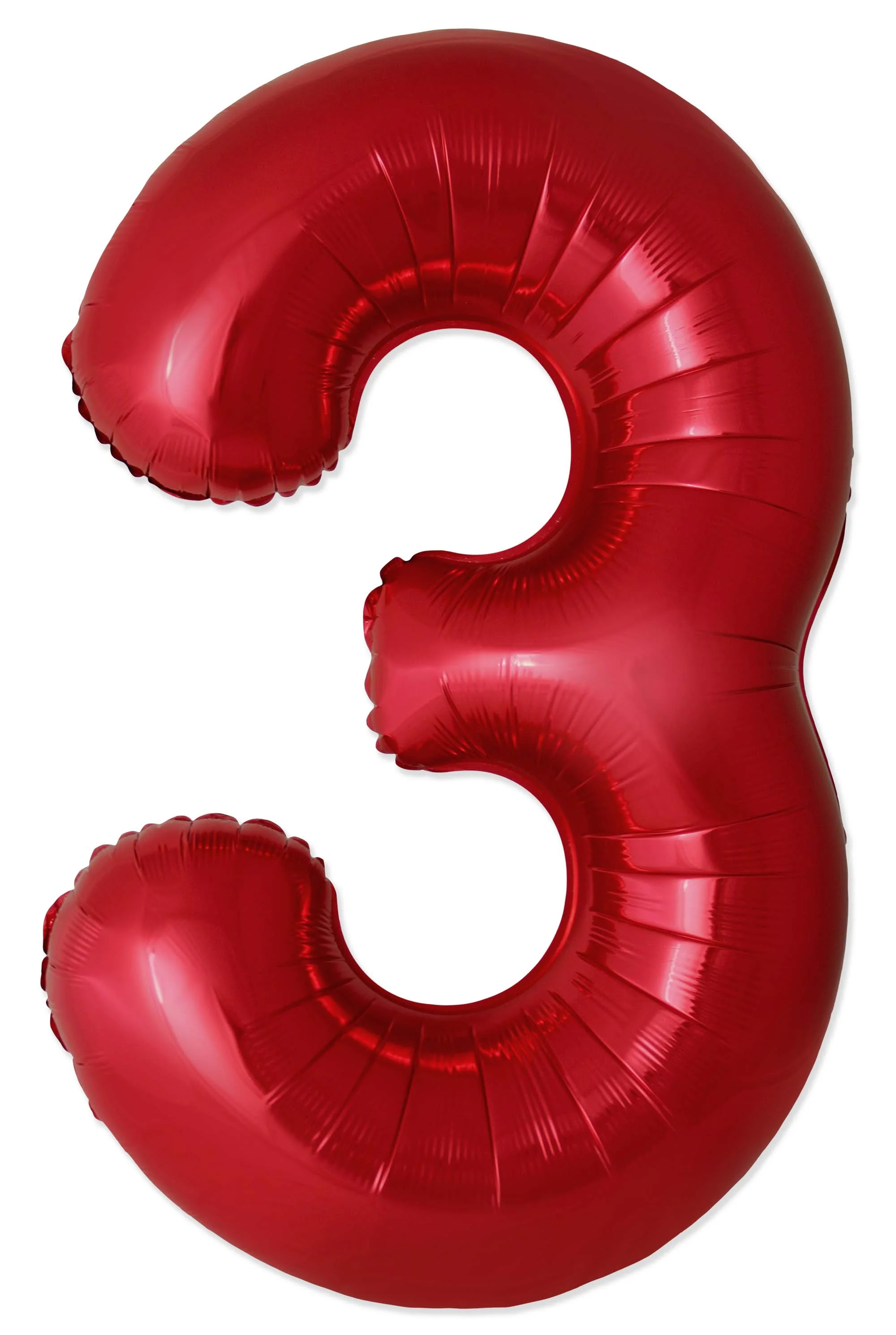 32" Inflated (40" Uninflated Approx) Number "3" Slimmer Design Red Brand Flexmetal