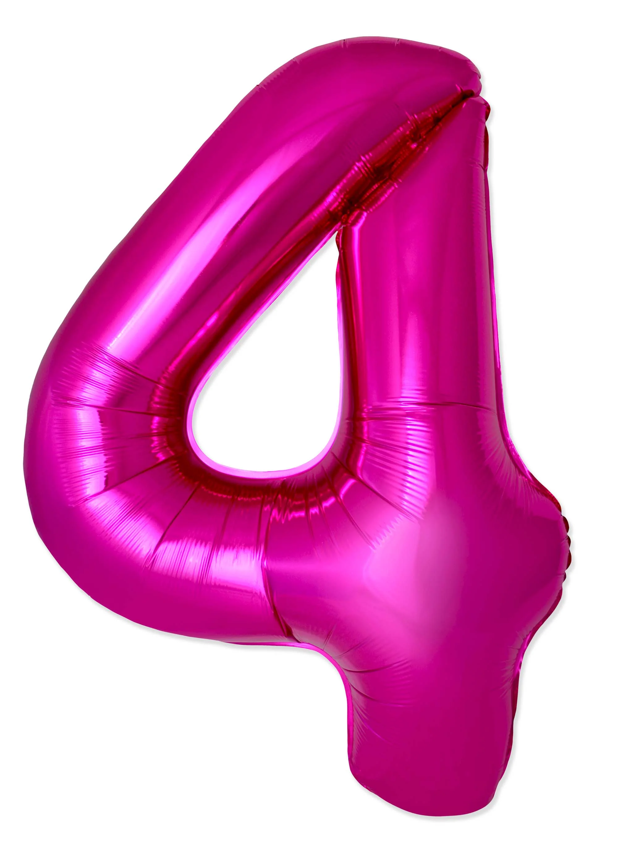 32" Inflated (40" Uninflated Approx) Number "4" Slimmer Design Fuchsia Brand Flexmetal