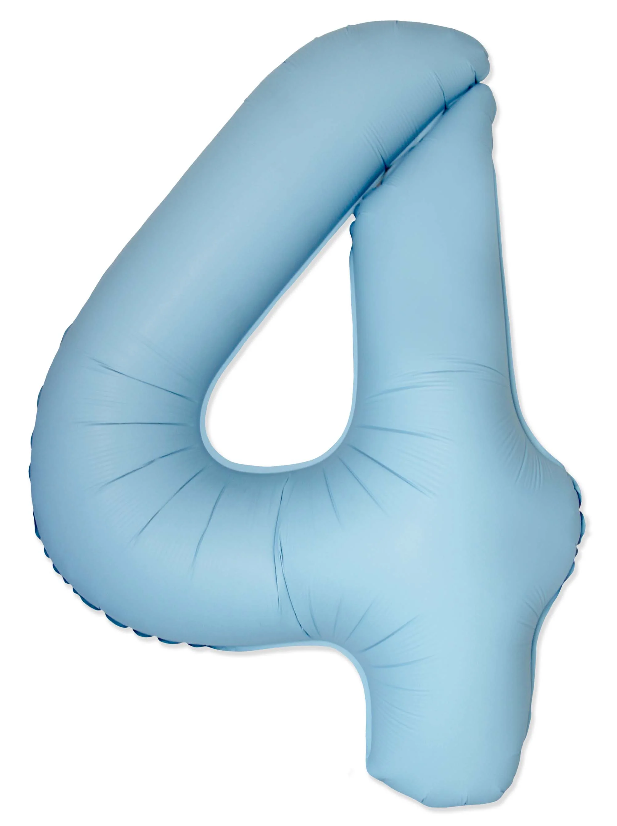 32" Inflated (40" Uninflated Approx) Number "4" Slimmer Design Matte Baby Blue Brand Flexmetal
