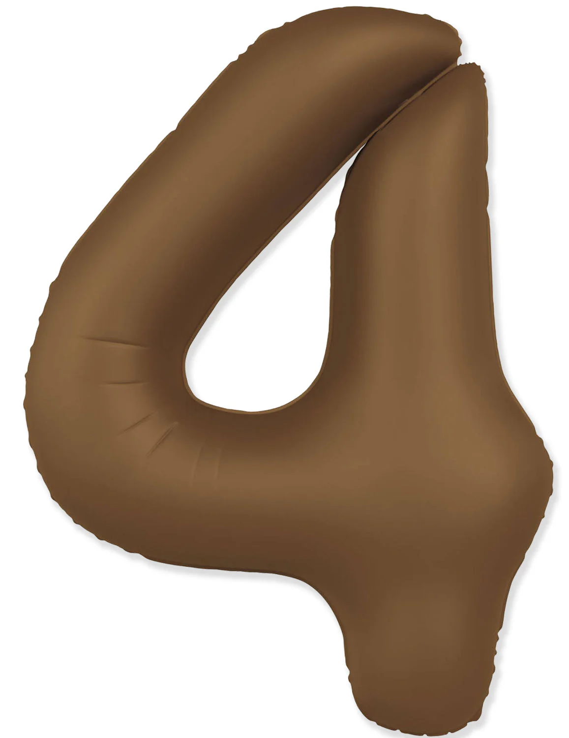 32" Inflated (40" Uninflated Approx) Number "4" Slimmer Design Matte Chocolate Brown Brand Flexmetal