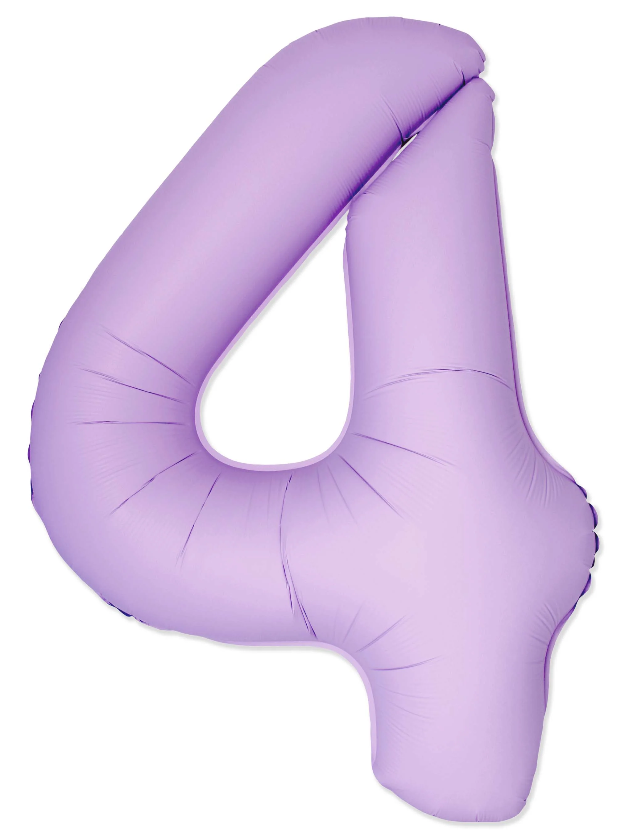 32" Inflated (40" Uninflated Approx) Number "4" Slimmer Design Matte Lavender Brand Flexmetal