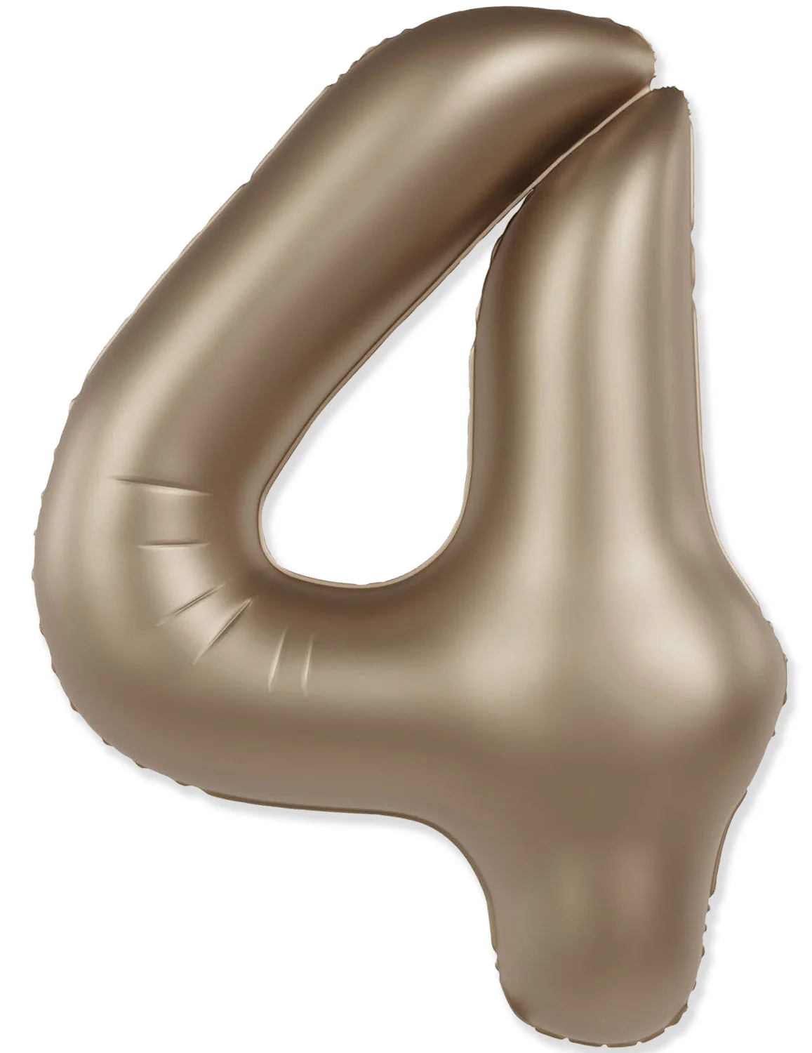 32" Inflated (40" Uninflated Approx) Number "4" Slimmer Design Matte Starlight Gold Brand Flexmetal