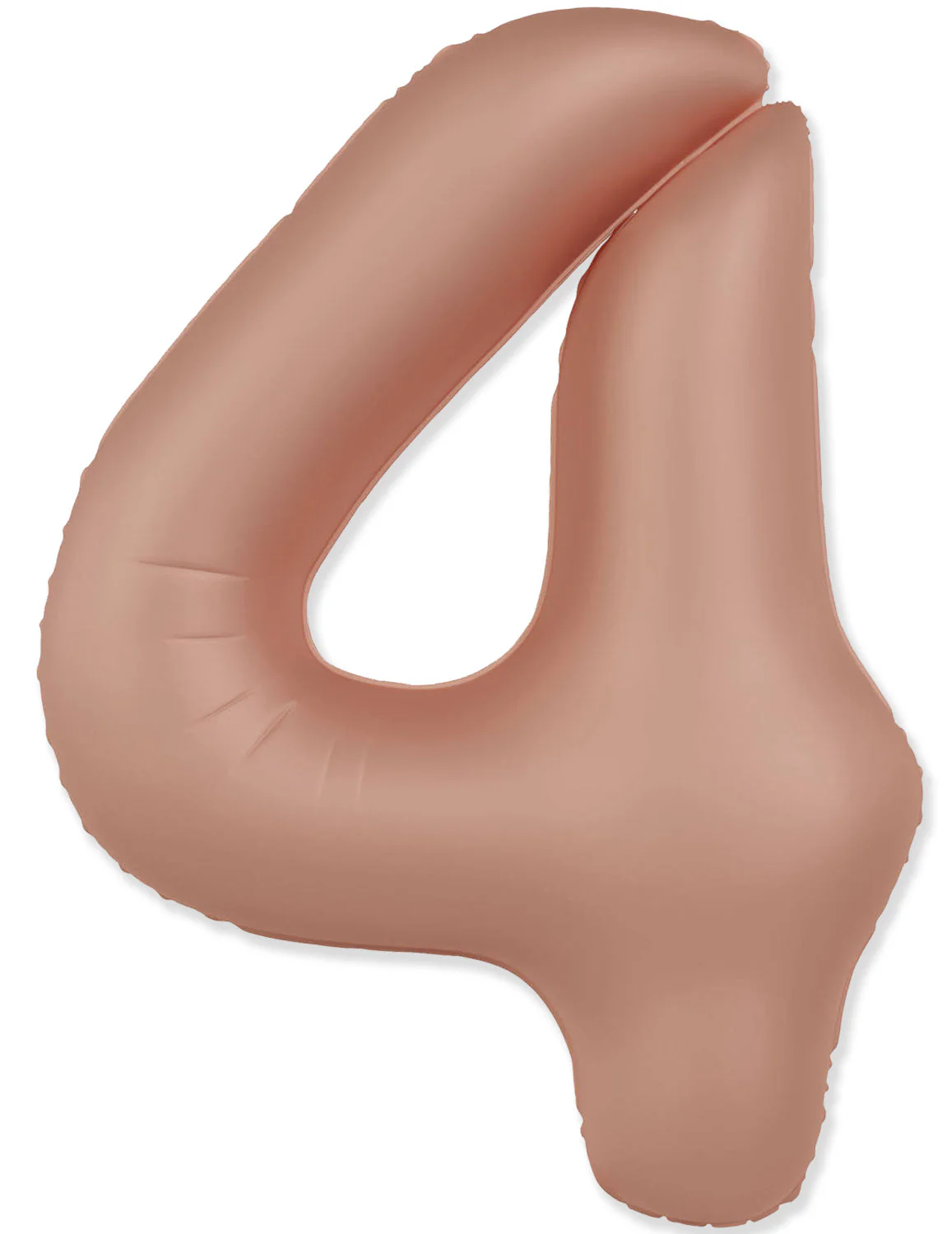 32" Inflated (40" Uninflated Approx) Number "4" Slimmer Design Matte Vintage Rose Brand Flexmetal