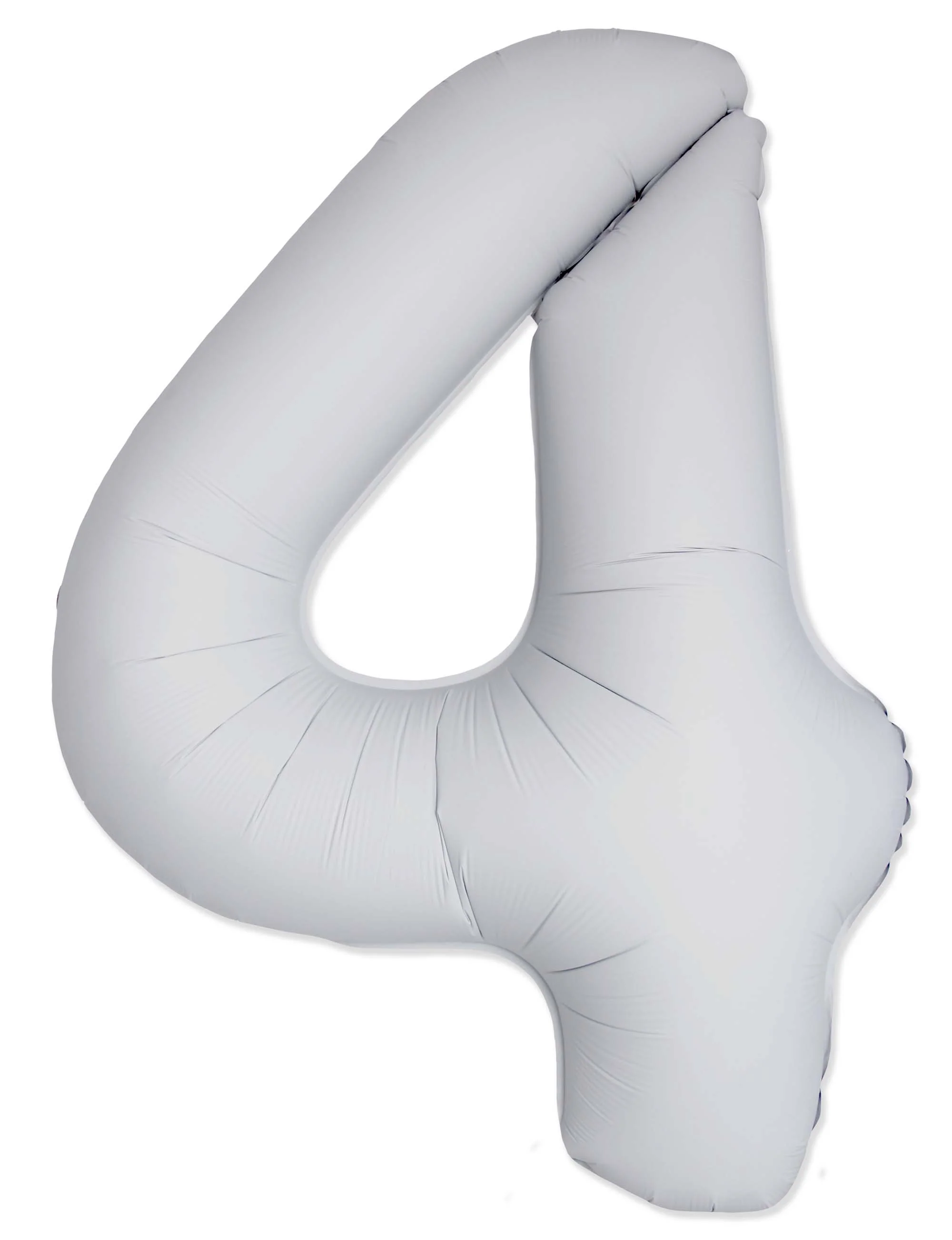 32" Inflated (40" Uninflated Approx) Number "4" Slimmer Design Matte White Brand Flexmetal