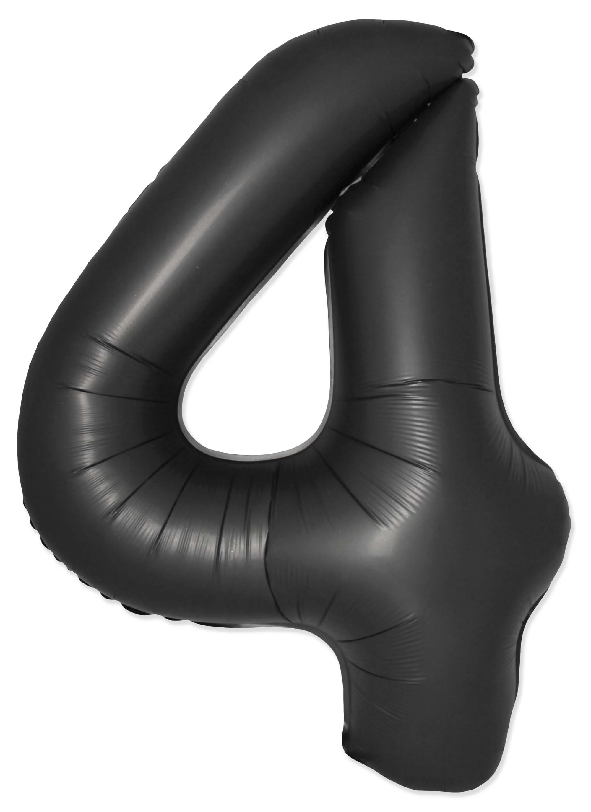 32" Inflated (40" Uninflated Approx) Number "4" Slimmer Design Satin Black Brand Flexmetal