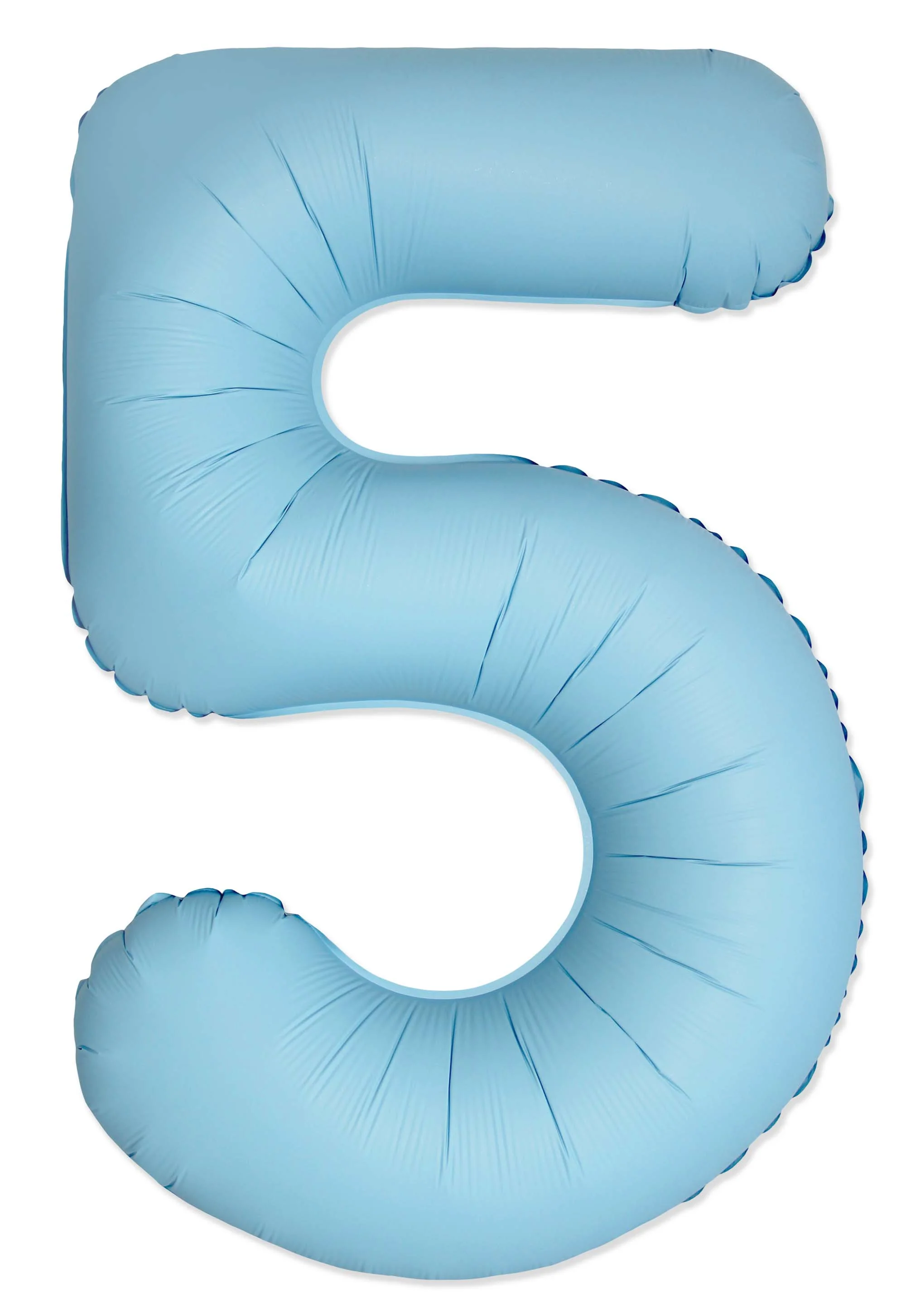 32" Inflated (40" Uninflated Approx) Number "5" Slimmer Design Matte Baby Blue Brand Flexmetal