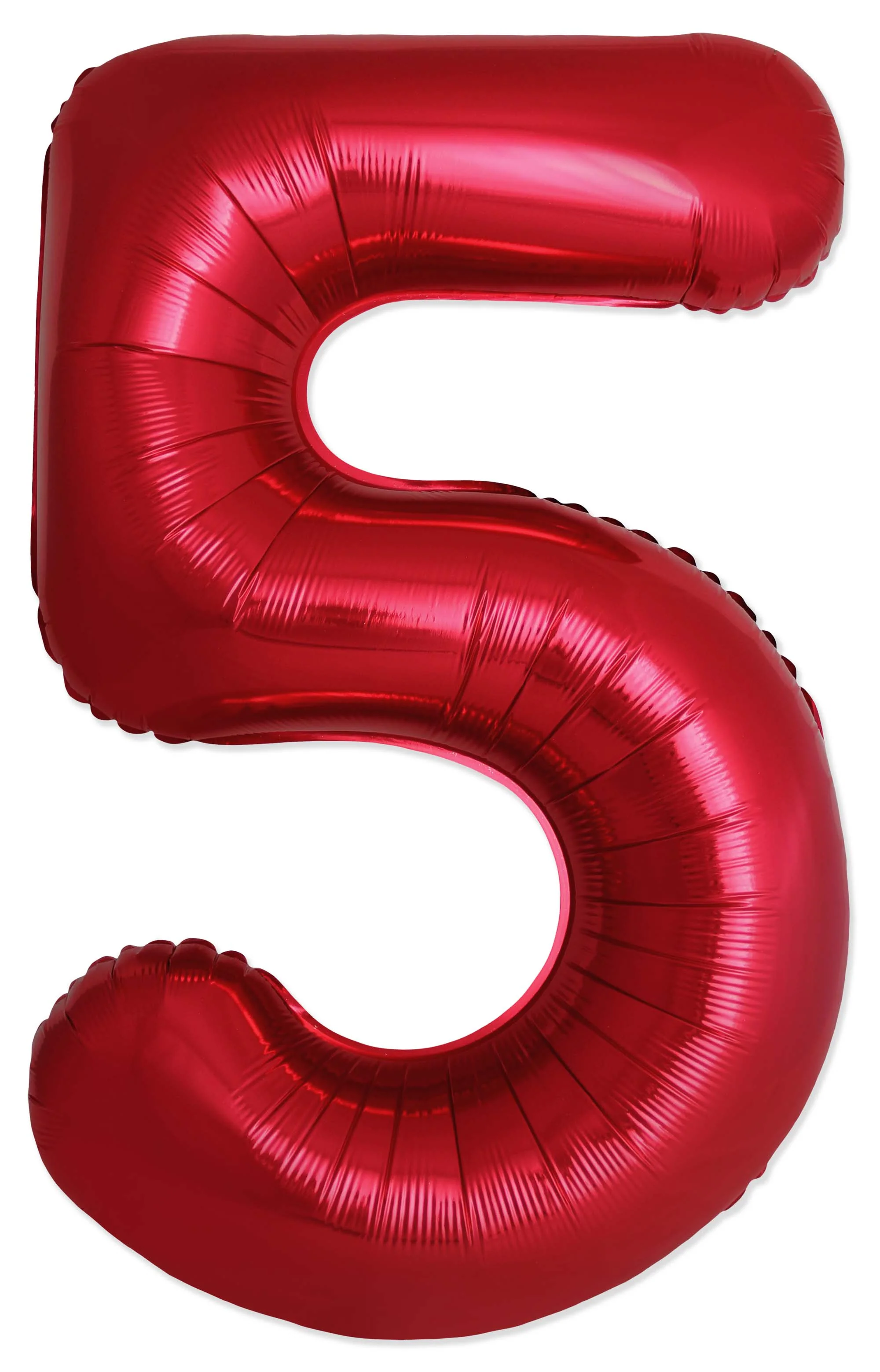32" Inflated (40" Uninflated Approx) Number "5" Slimmer Design Red Brand Flexmetal