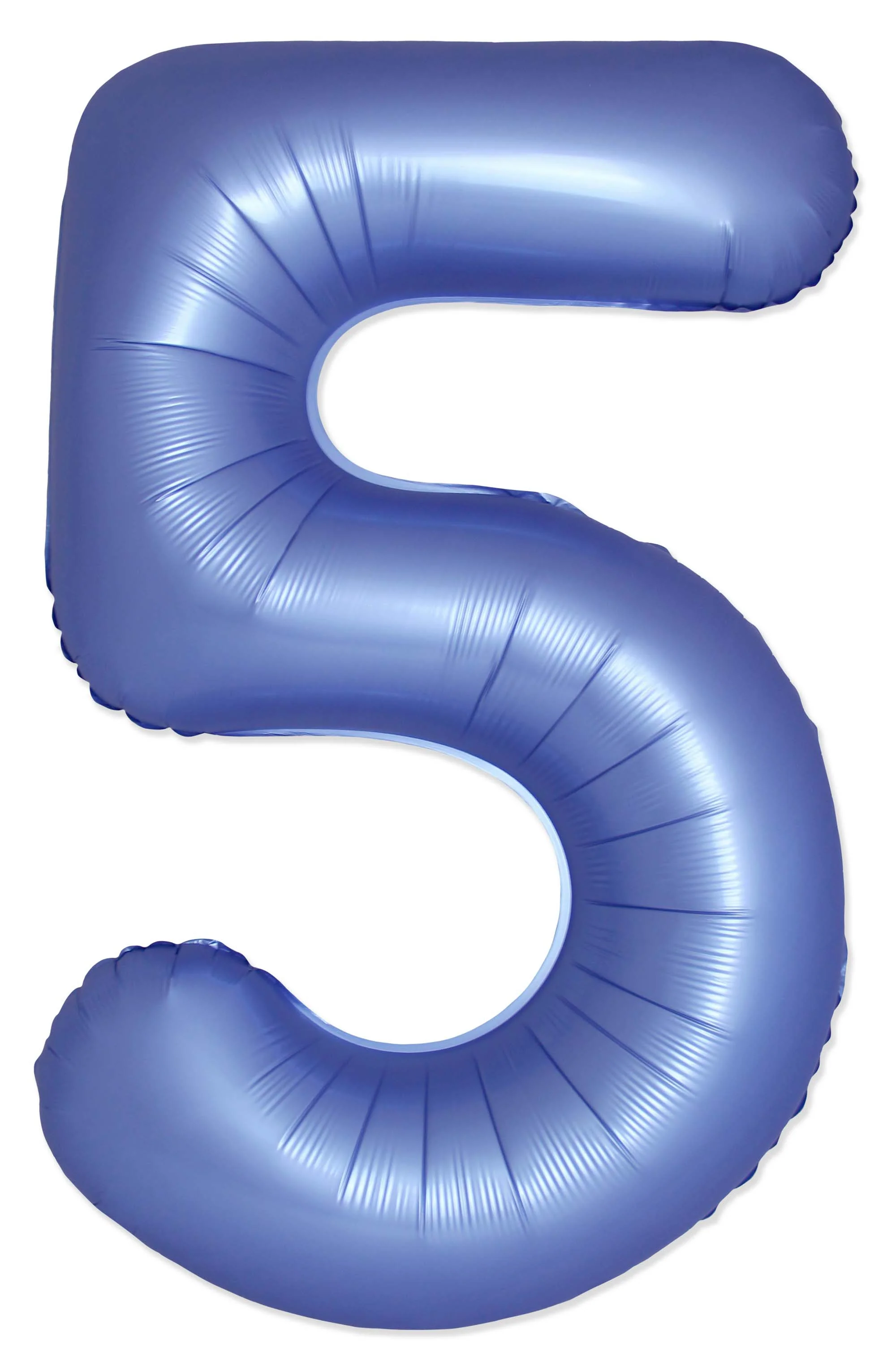 32" Inflated (40" Uninflated Approx) Number "5" Slimmer Design Satin Blue Reflex Brand Flexmetal