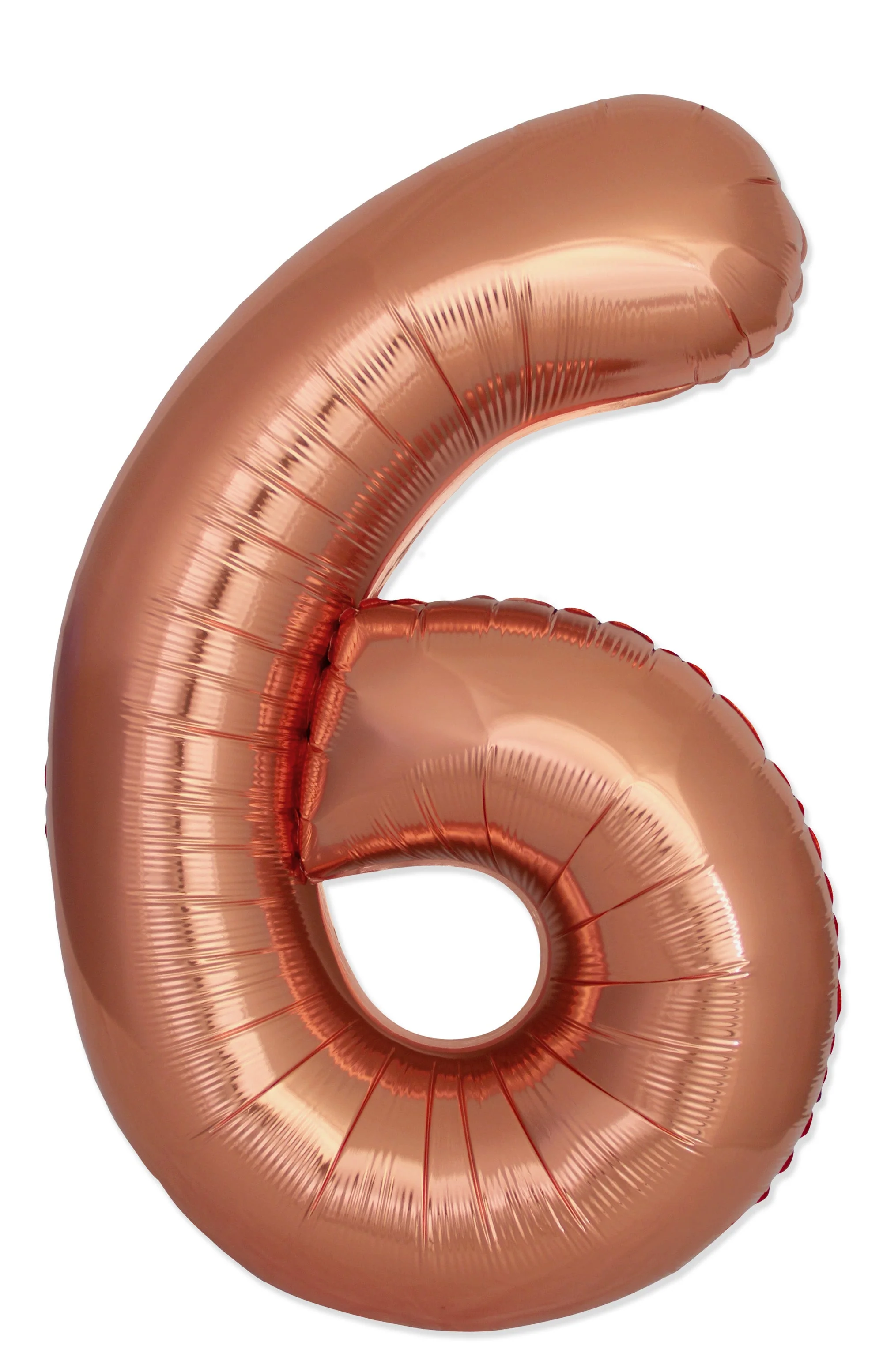 32" Inflated (40" Uninflated Approx) Number "6" Slimmer Design Bronze Brand Flexmetal