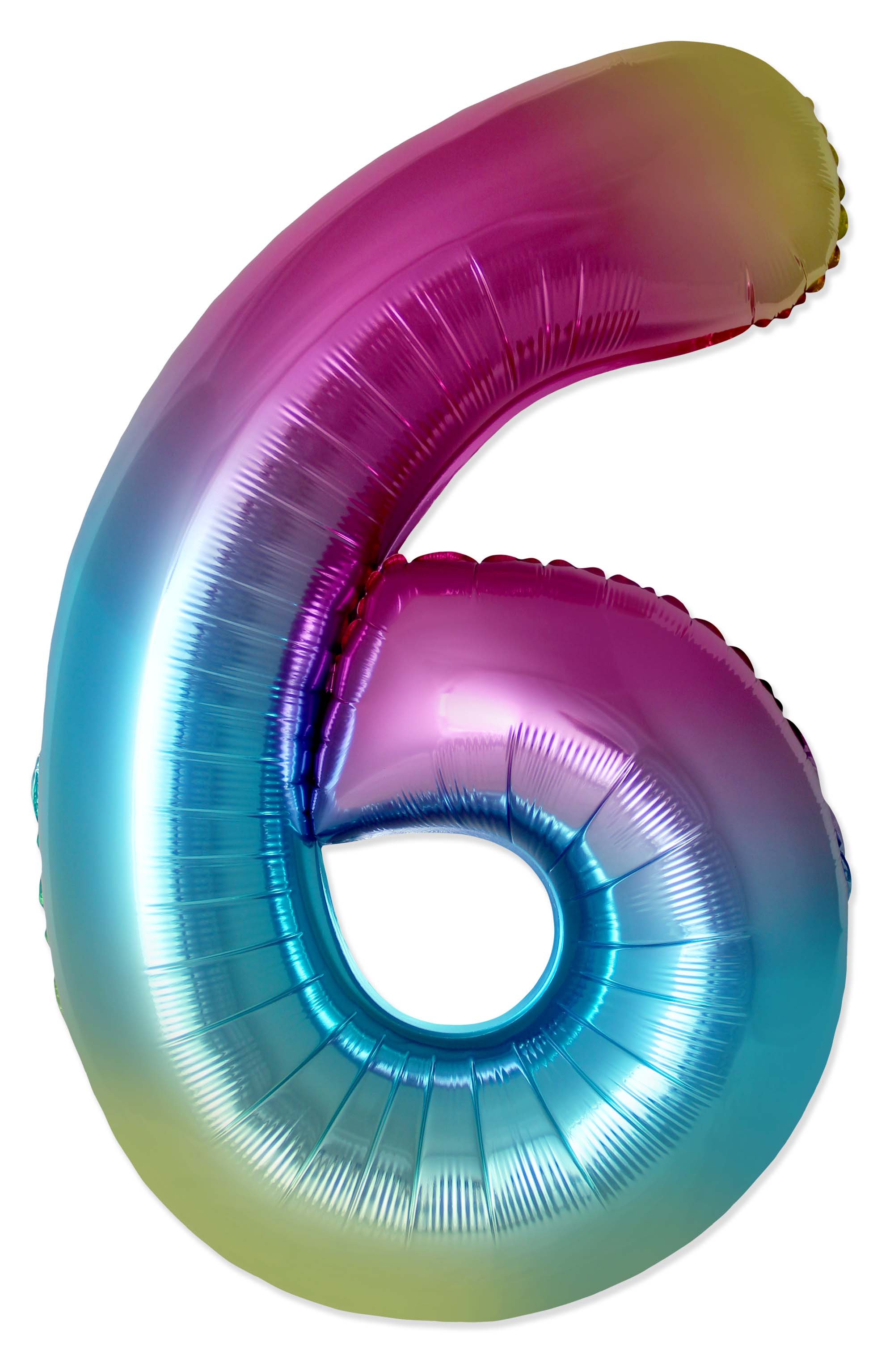 32" Inflated (40" Uninflated Approx) Number "6" Slimmer Design Gradient Brand Flexmetal