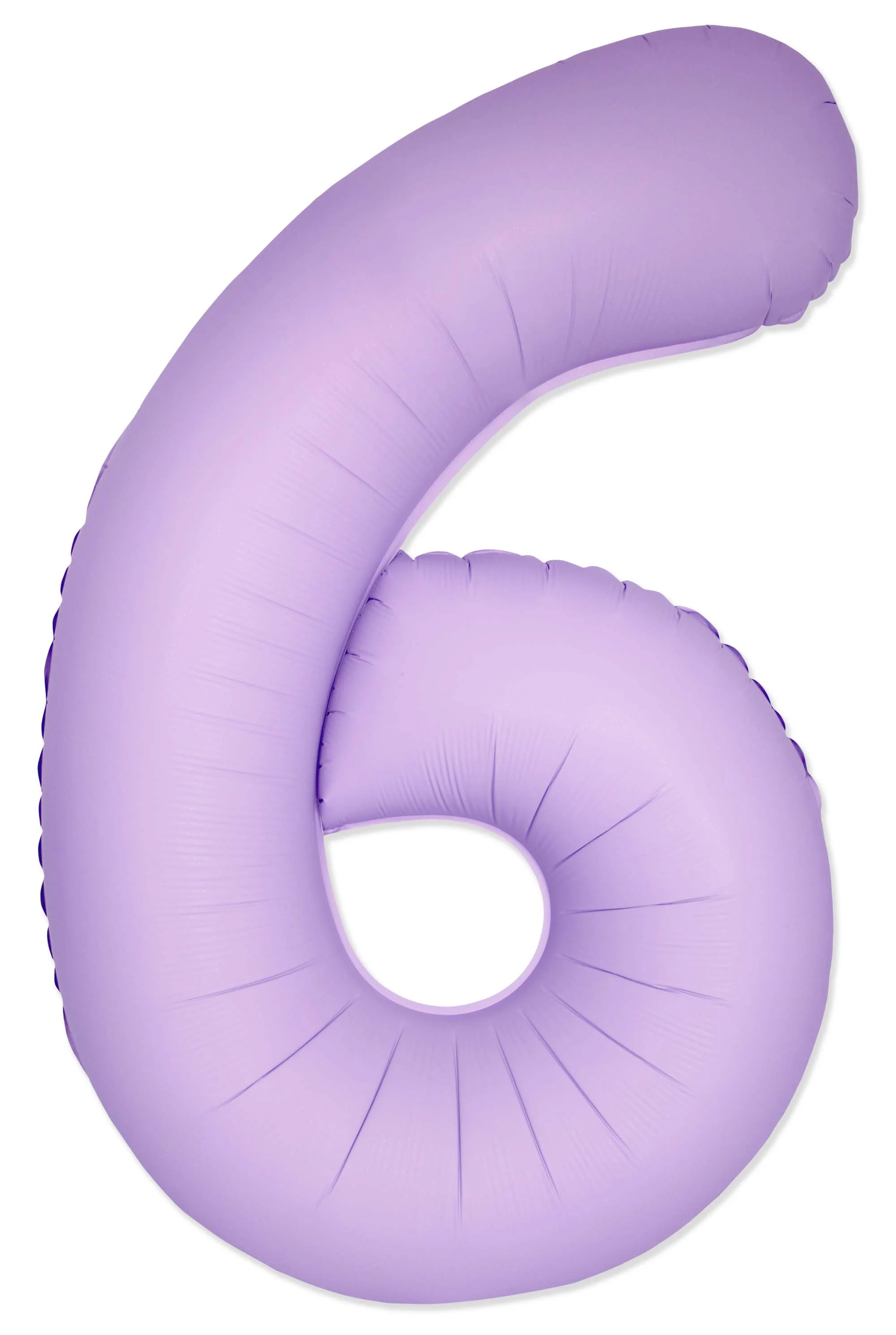 32" Inflated (40" Uninflated Approx) Number "6" Slimmer Design Matte Lavender Brand Flexmetal