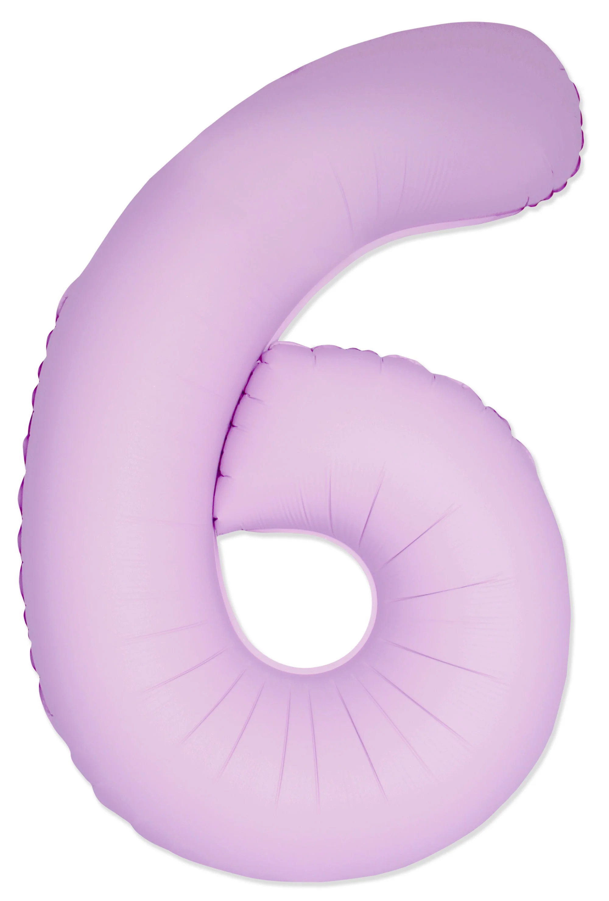 32" Inflated (40" Uninflated Approx) Number "6" Slimmer Design Matte Pink Brand Flexmetal
