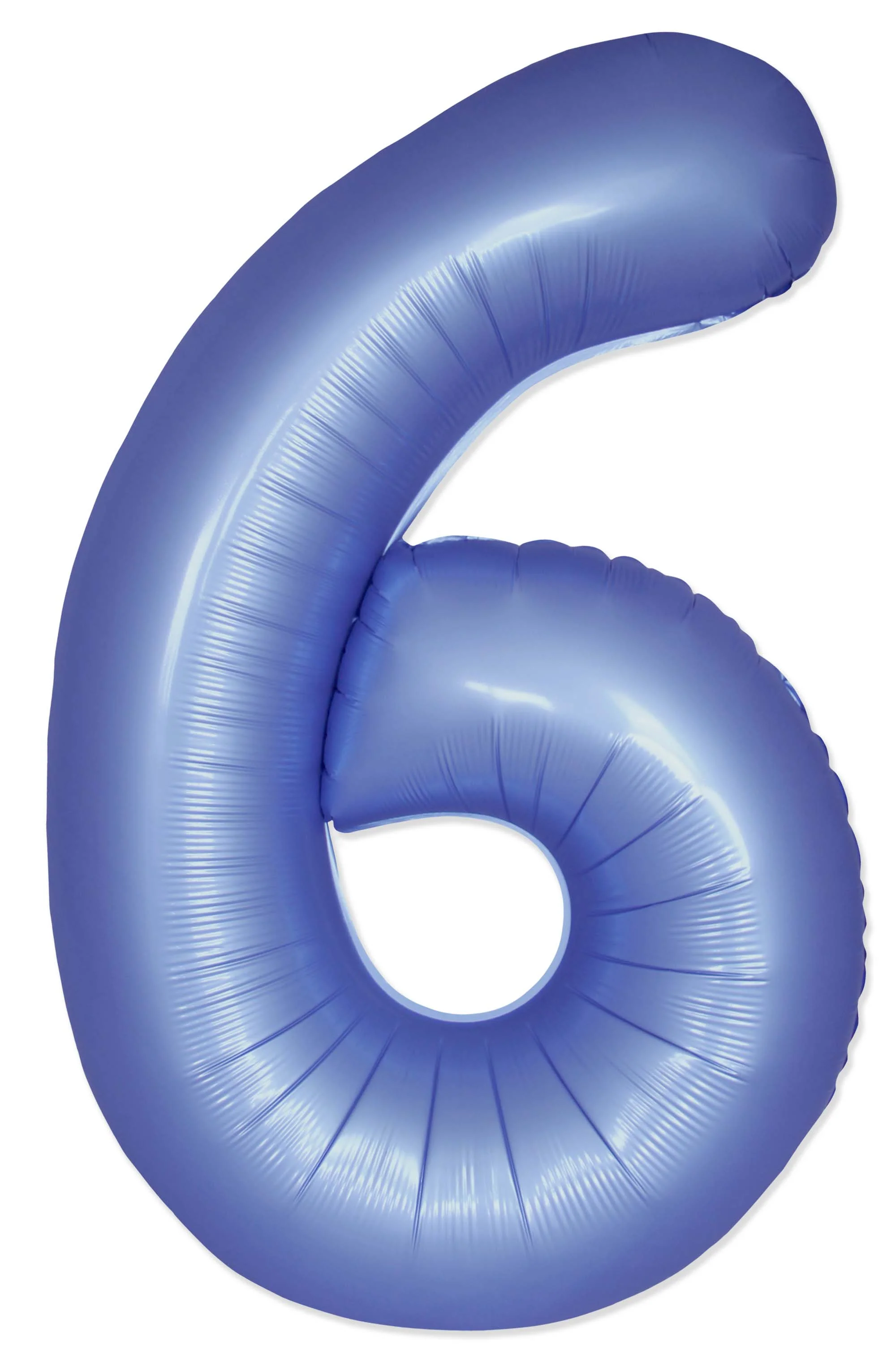 32" Inflated (40" Uninflated Approx) Number "6" Slimmer Design Satin Blue Reflex Brand Flexmetal