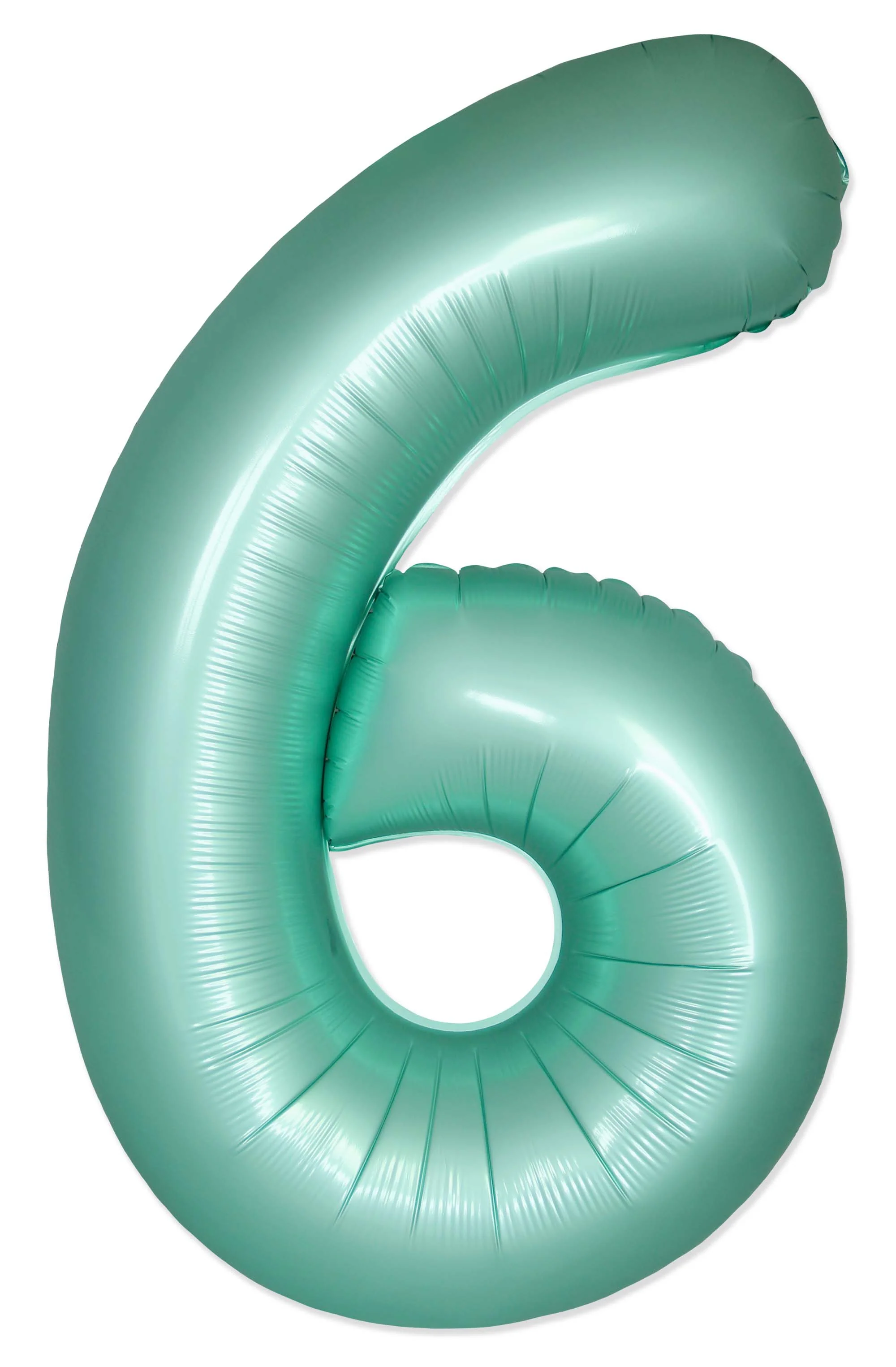 32" Inflated (40" Uninflated Approx) Number "6" Slimmer Design Satin Turquoise Brand Flexmetal