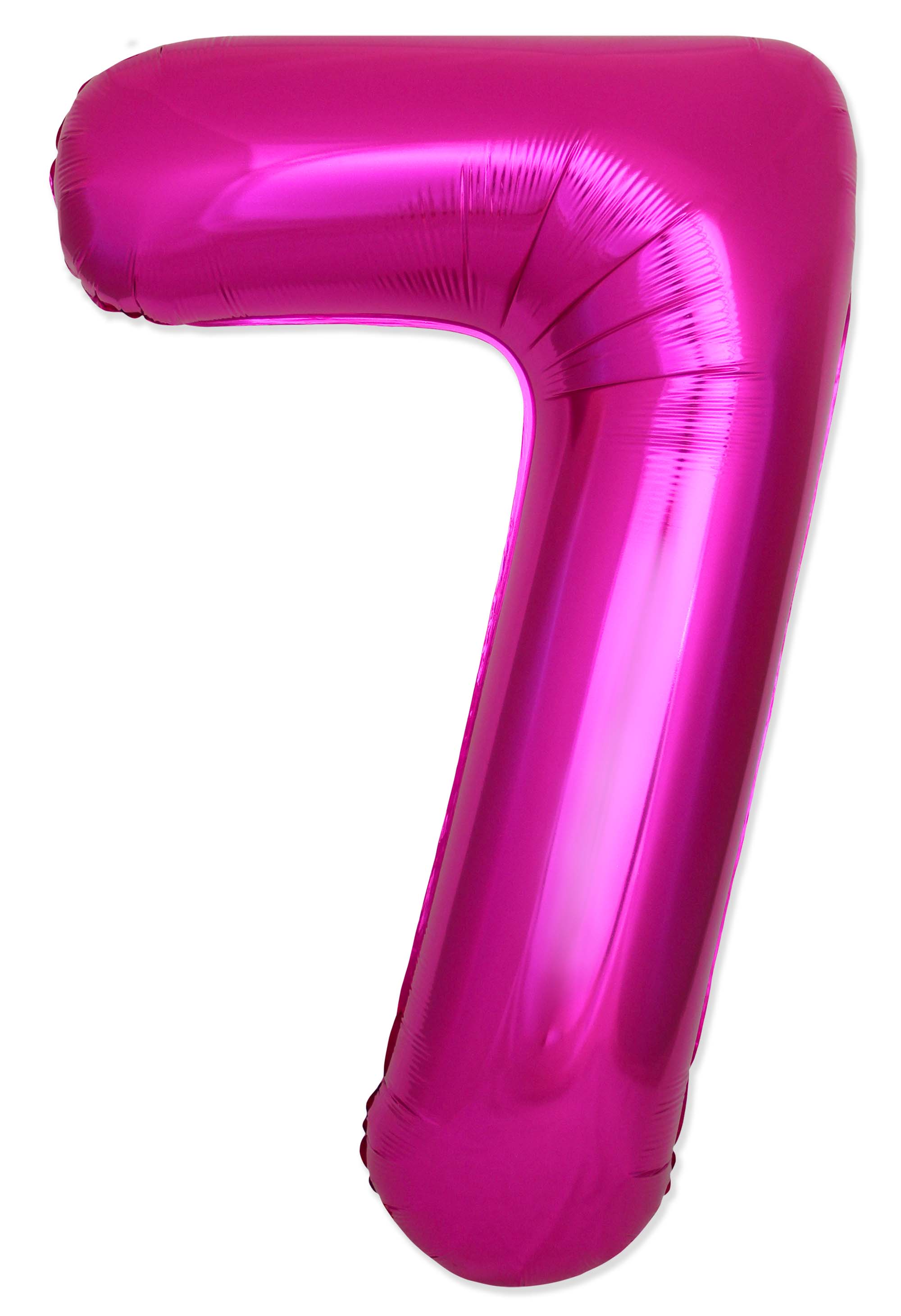 32" Inflated (40" Uninflated Approx) Number "7" Slimmer Design Fuchsia Brand Flexmetal