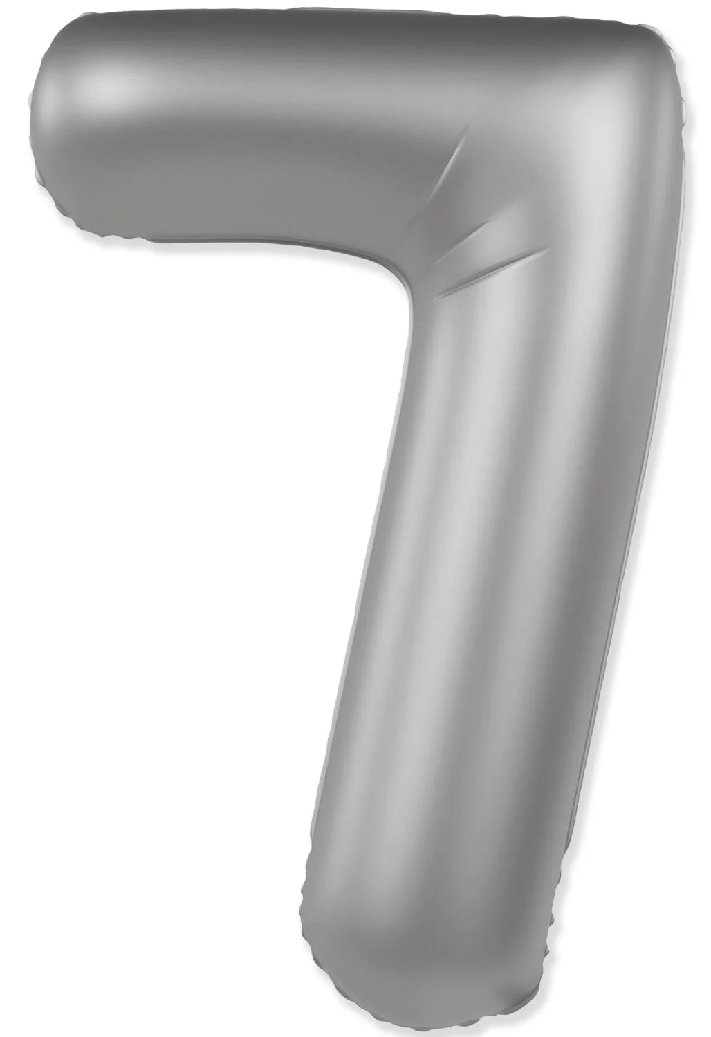 32" Inflated (40" Uninflated Approx) Number "7" Slimmer Design Matte Moonlight Silver Brand Flexmetal