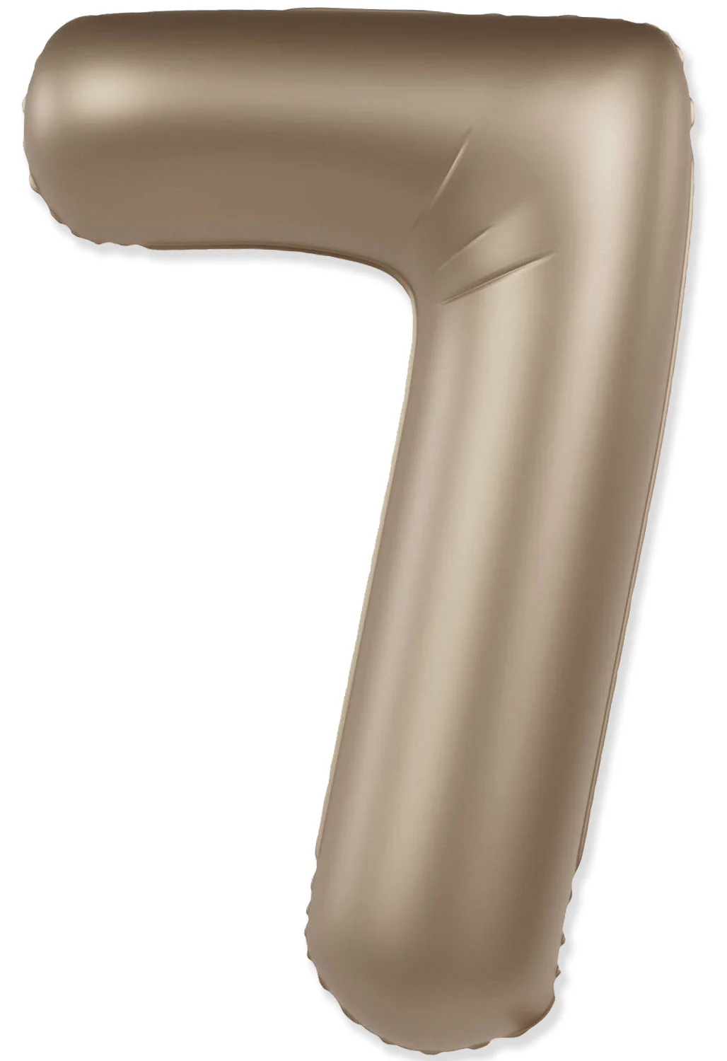 32" Inflated (40" Uninflated Approx) Number "7" Slimmer Design Matte Starlight Gold Brand Flexmetal