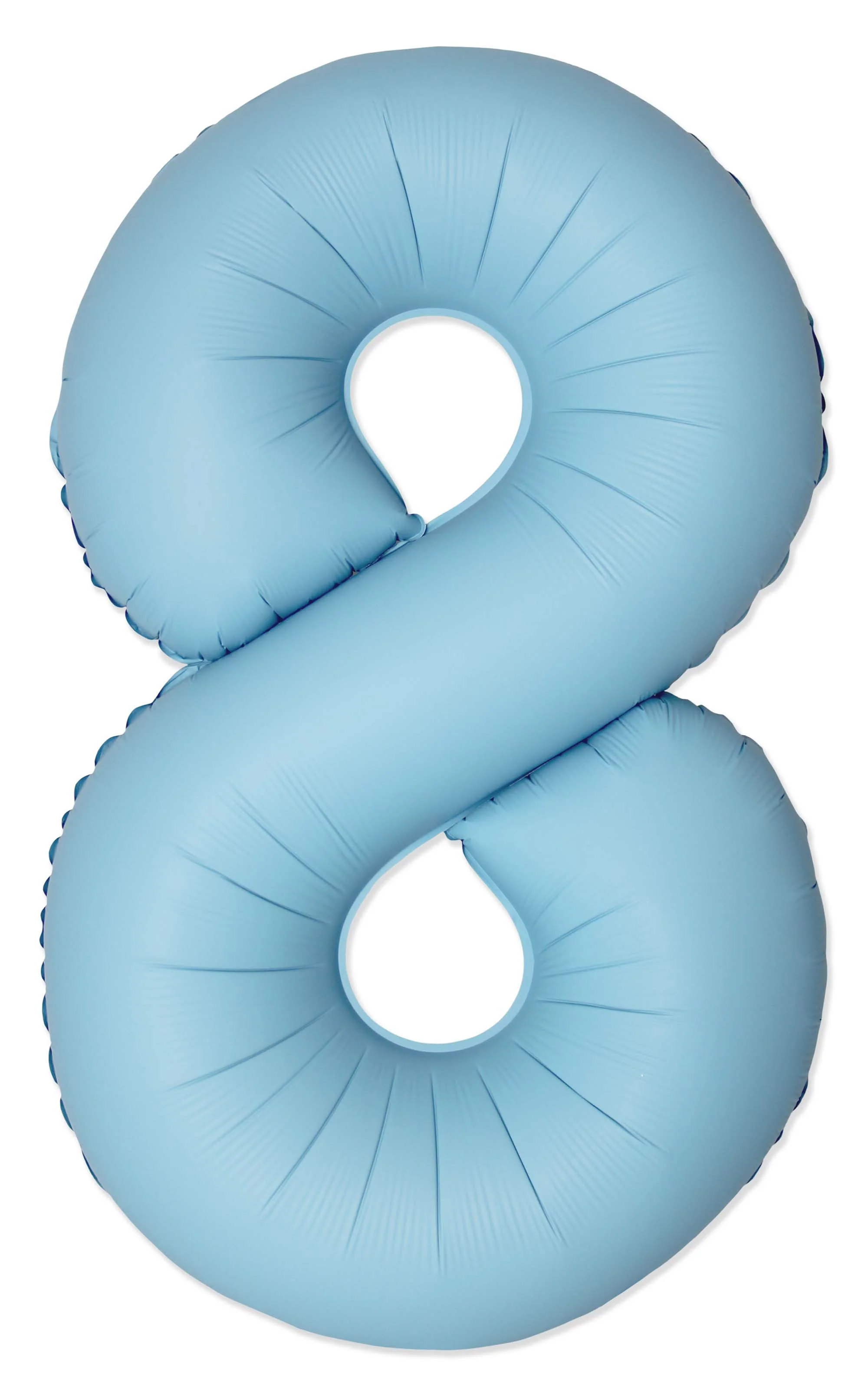 32" Inflated (40" Uninflated Approx) Number "8" Slimmer Design Matte Baby Blue Brand Flexmetal