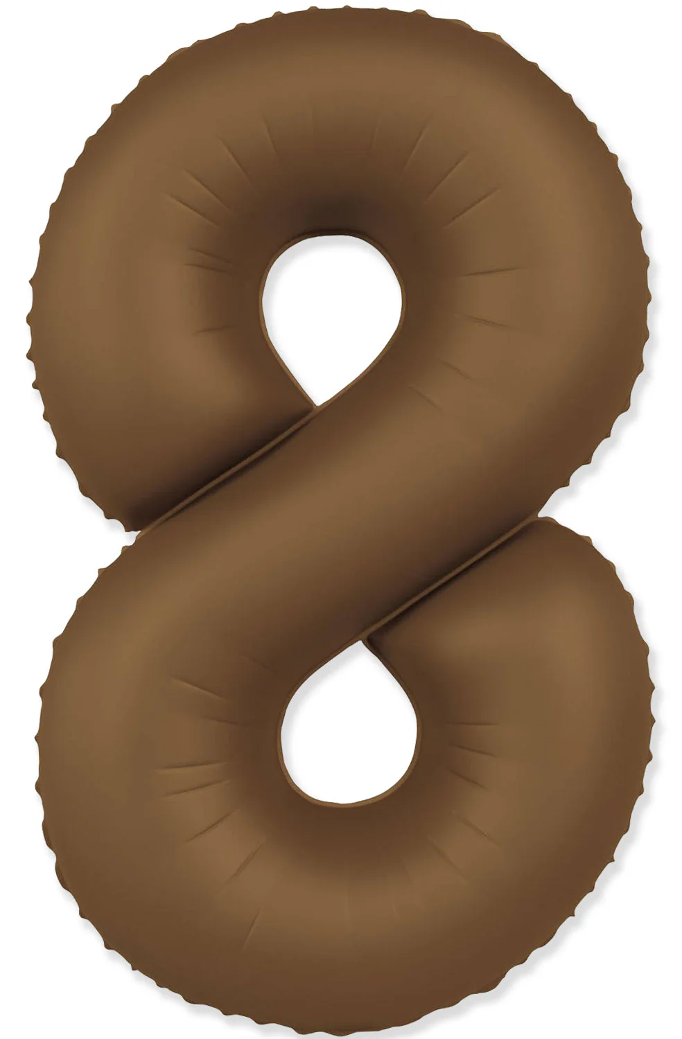 32" Inflated (40" Uninflated Approx) Number "8" Slimmer Design Matte Chocolate Brown Brand Flexmetal