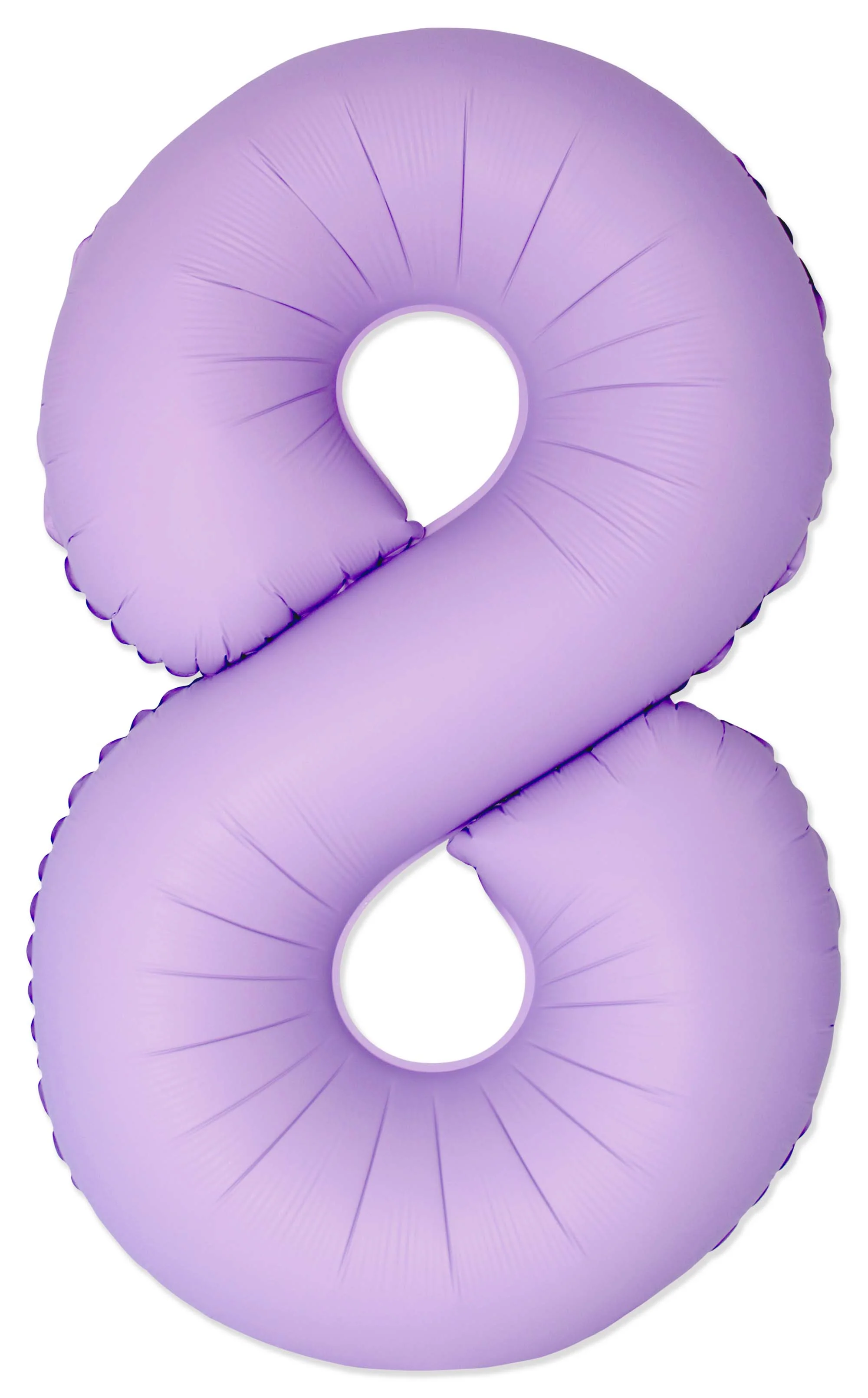 32" Inflated (40" Uninflated Approx) Number "8" Slimmer Design Matte Lavender Brand Flexmetal