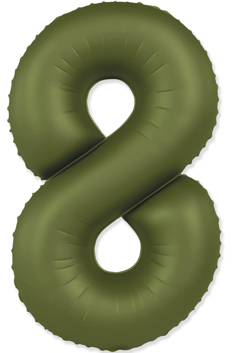 32" Inflated (40" Uninflated Approx) Number "8" Slimmer Design Matte Olive Green Brand Flexmetal
