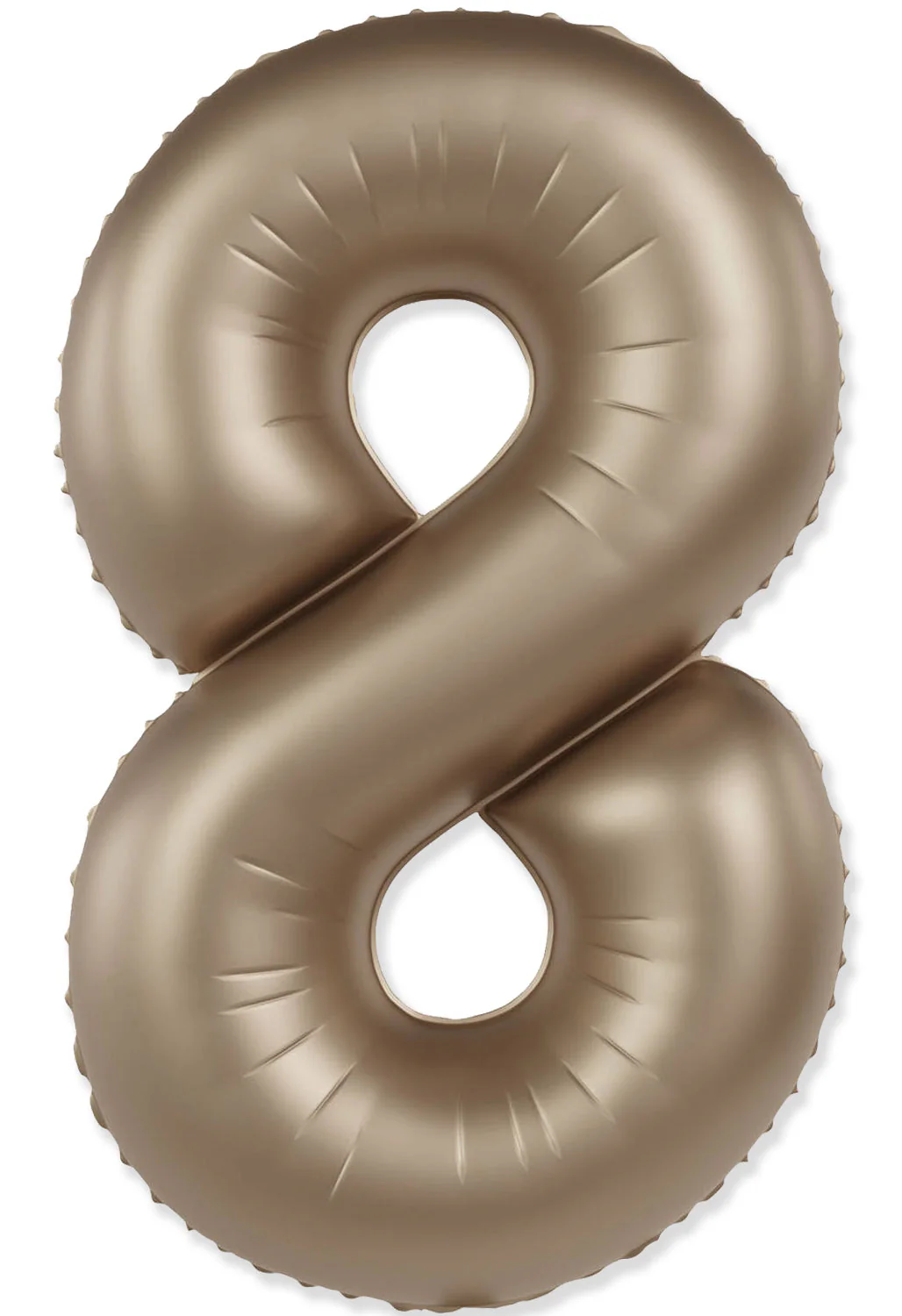 32" Inflated (40" Uninflated Approx) Number "8" Slimmer Design Matte Starlight Gold Brand Flexmetal
