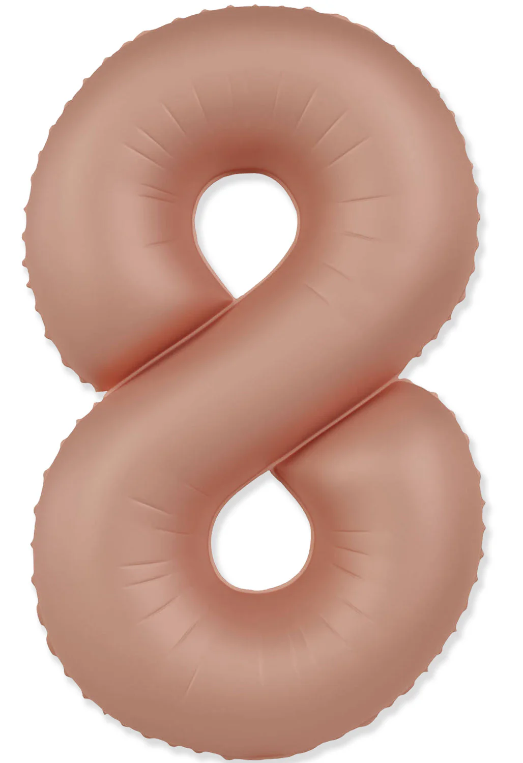 32" Inflated (40" Uninflated Approx) Number "8" Slimmer Design Matte Vintage Rose Brand Flexmetal