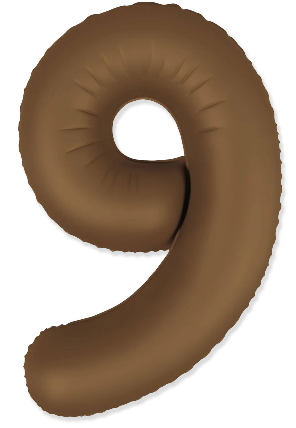 32" Inflated (40" Uninflated Approx) Number "9" Slimmer Design Matte Chocolate Brown Brand Flexmetal