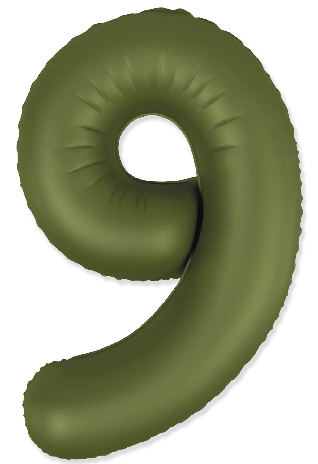 32" Inflated (40" Uninflated Approx) Number "9" Slimmer Design Matte Olive Green Brand Flexmetal